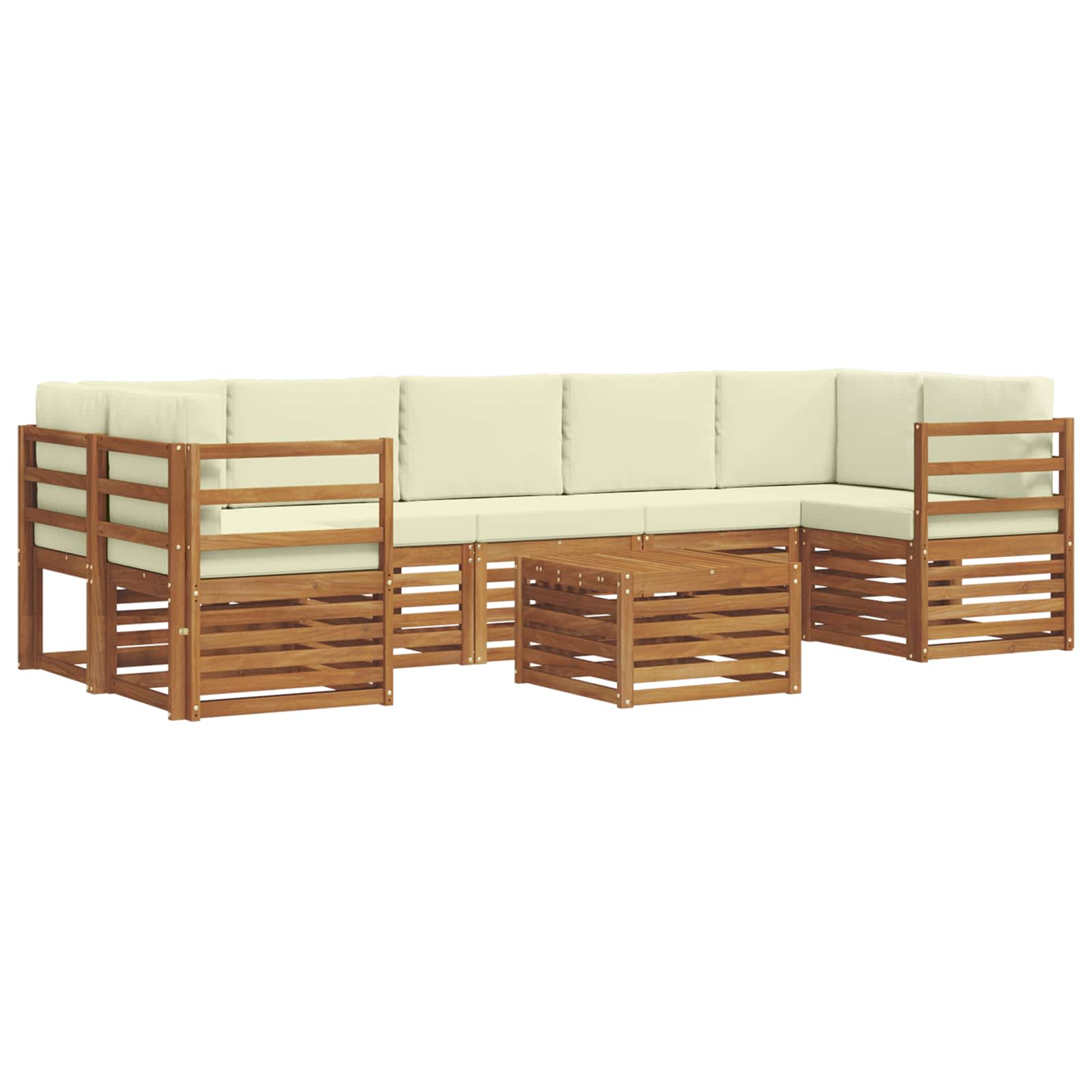 Ensembles de canapés avec coussin 8 pcs Naturel et Crème - XIOS