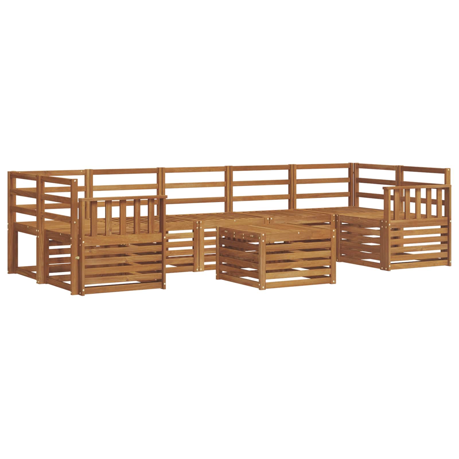 Ensembles de canapés 8 pcs Naturel Bois d'Acacia Massif - XIOS