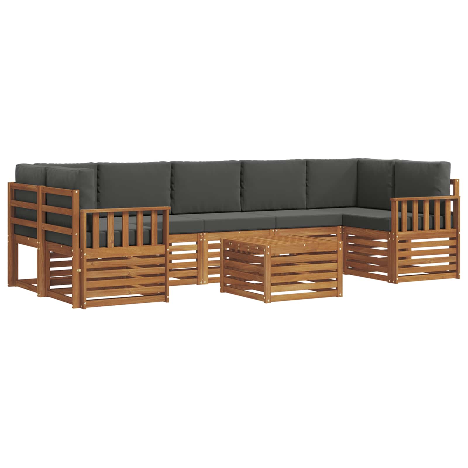 Ensemble de canapés d'extérieur 8 pcs Naturel et Anthracite - XIOS
