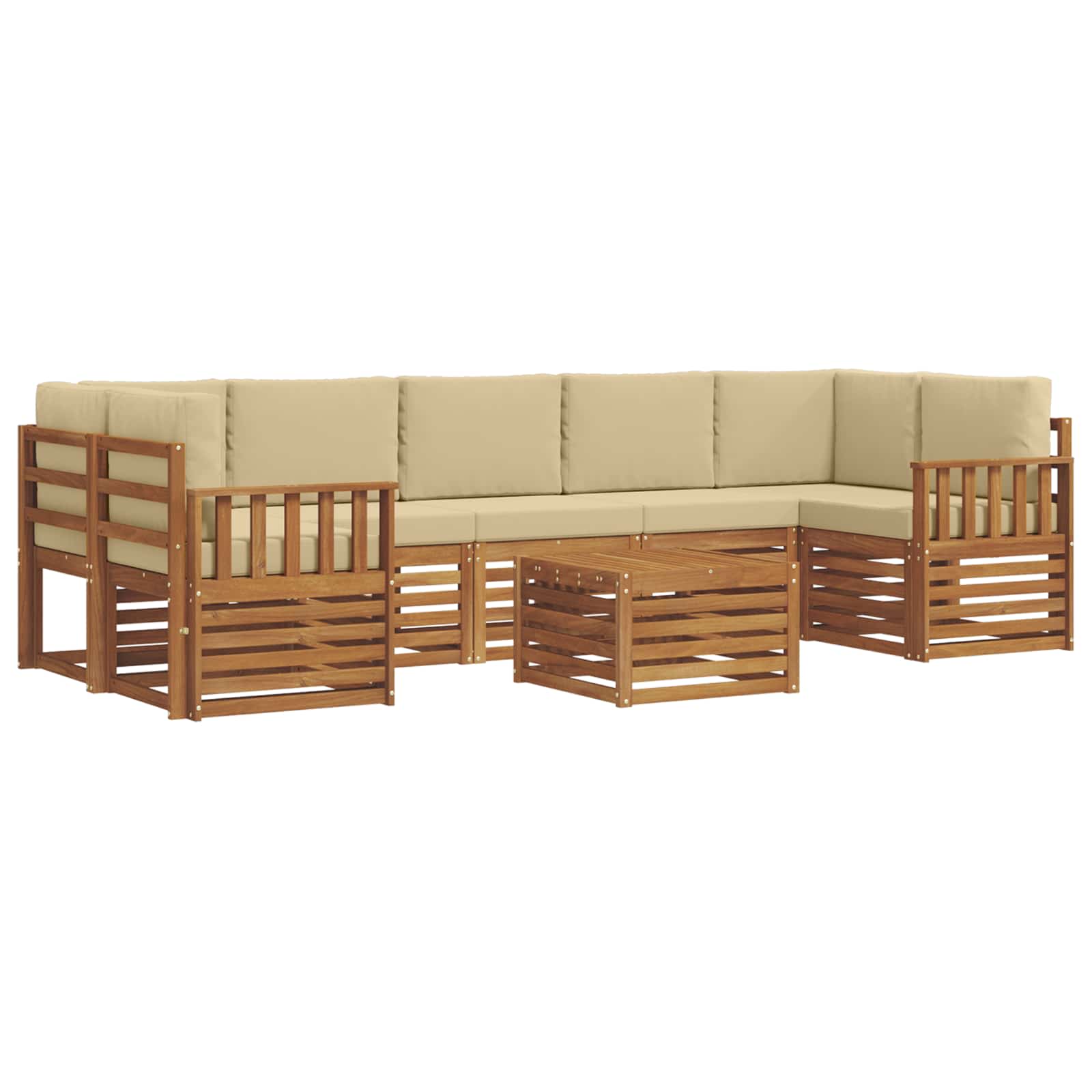 Ensembles de canapés avec coussin 8 pcs Naturel et Beige - XIOS