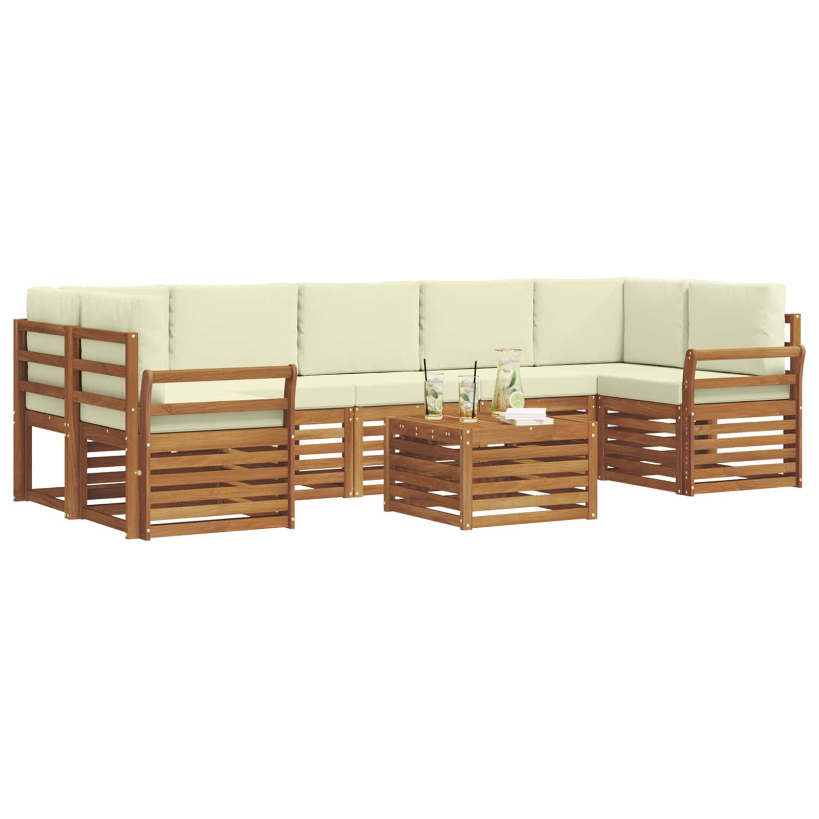 Ensemble de canapés d'extérieur 8 pcs Naturel et Crème - XIOS