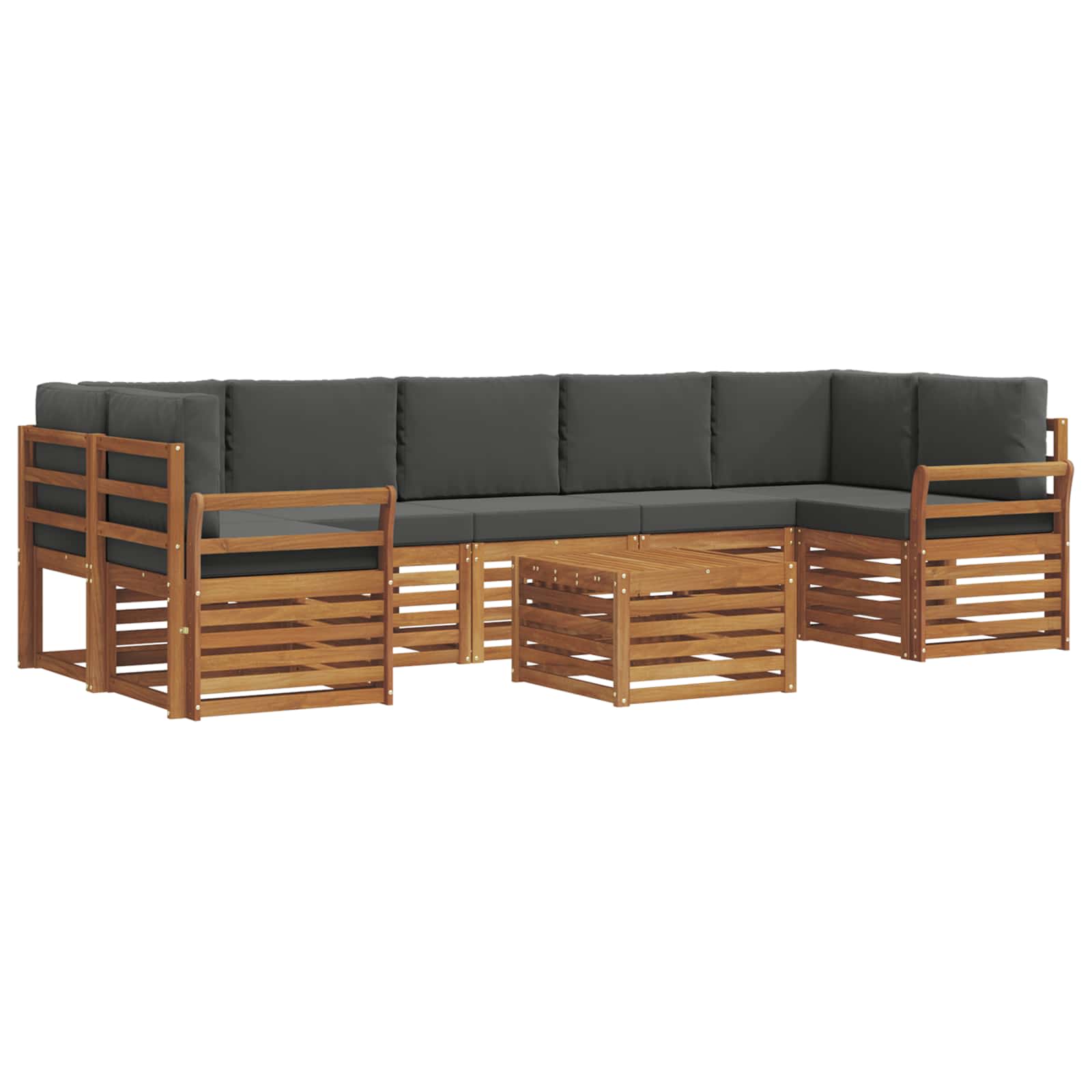 Ensemble de canapés d'extérieur 8 pcs Naturel et Anthracite - XIOS