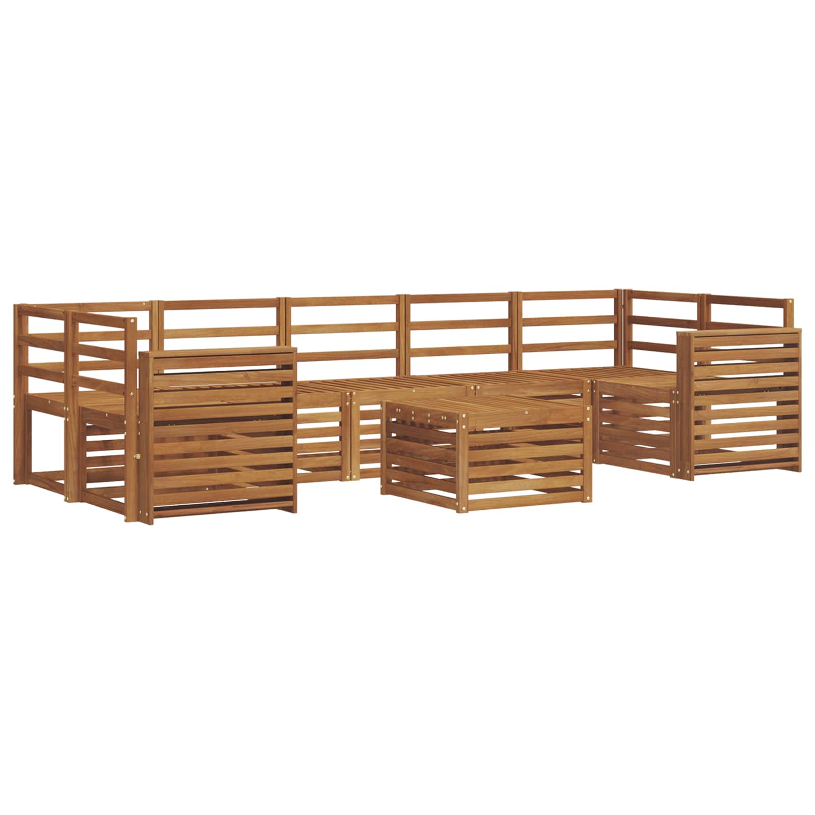 Ensembles de canapés 8 pcs Naturel Bois d'Acacia Massif - XIOS
