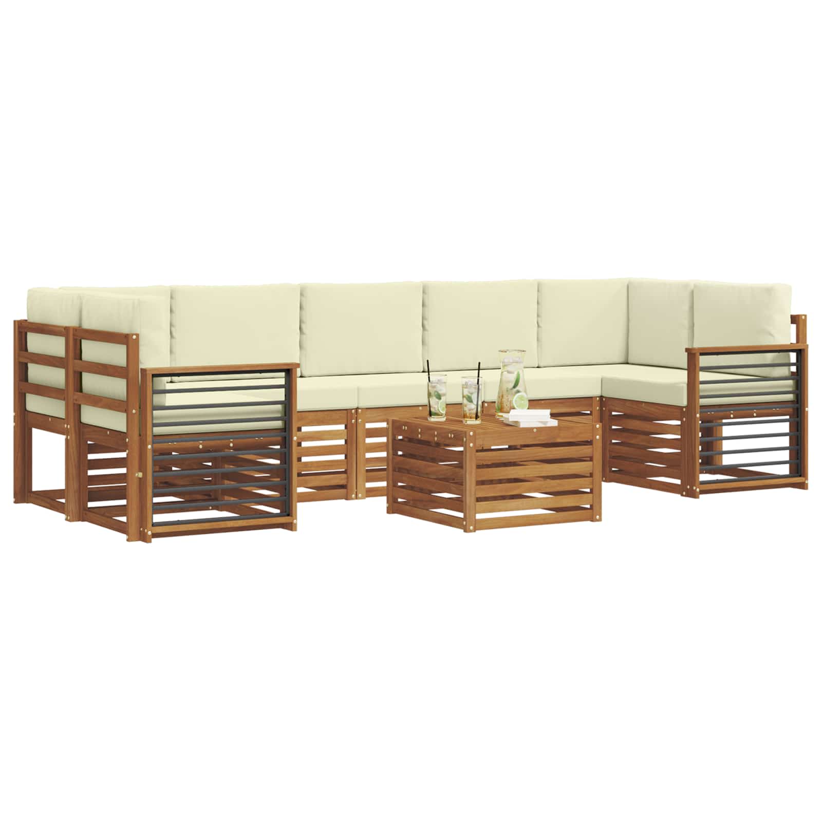 Ensemble de canapés d'extérieur 8 pcs Naturel et Crème - XIOS