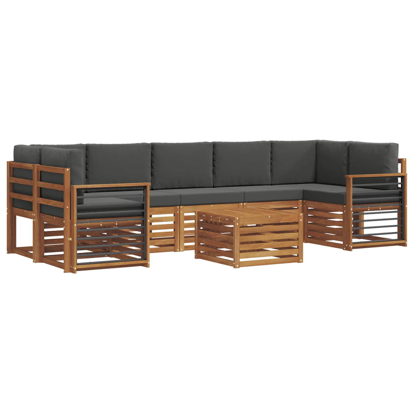Ensemble de canapés d'extérieur 8 pcs Naturel et Anthracite - XIOS