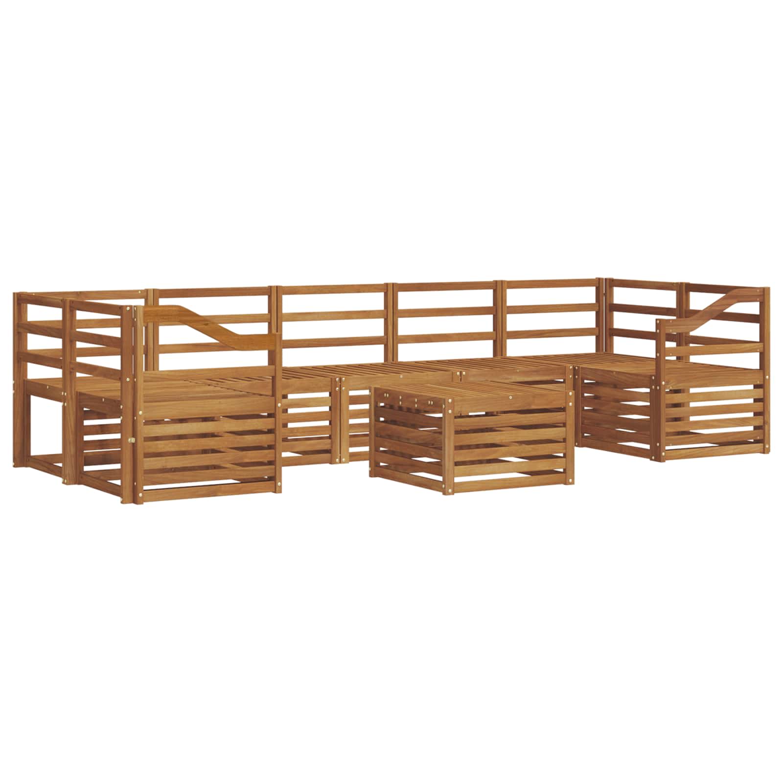 Ensembles de canapés 8 pcs Naturel Bois d'Acacia Massif - XIOS