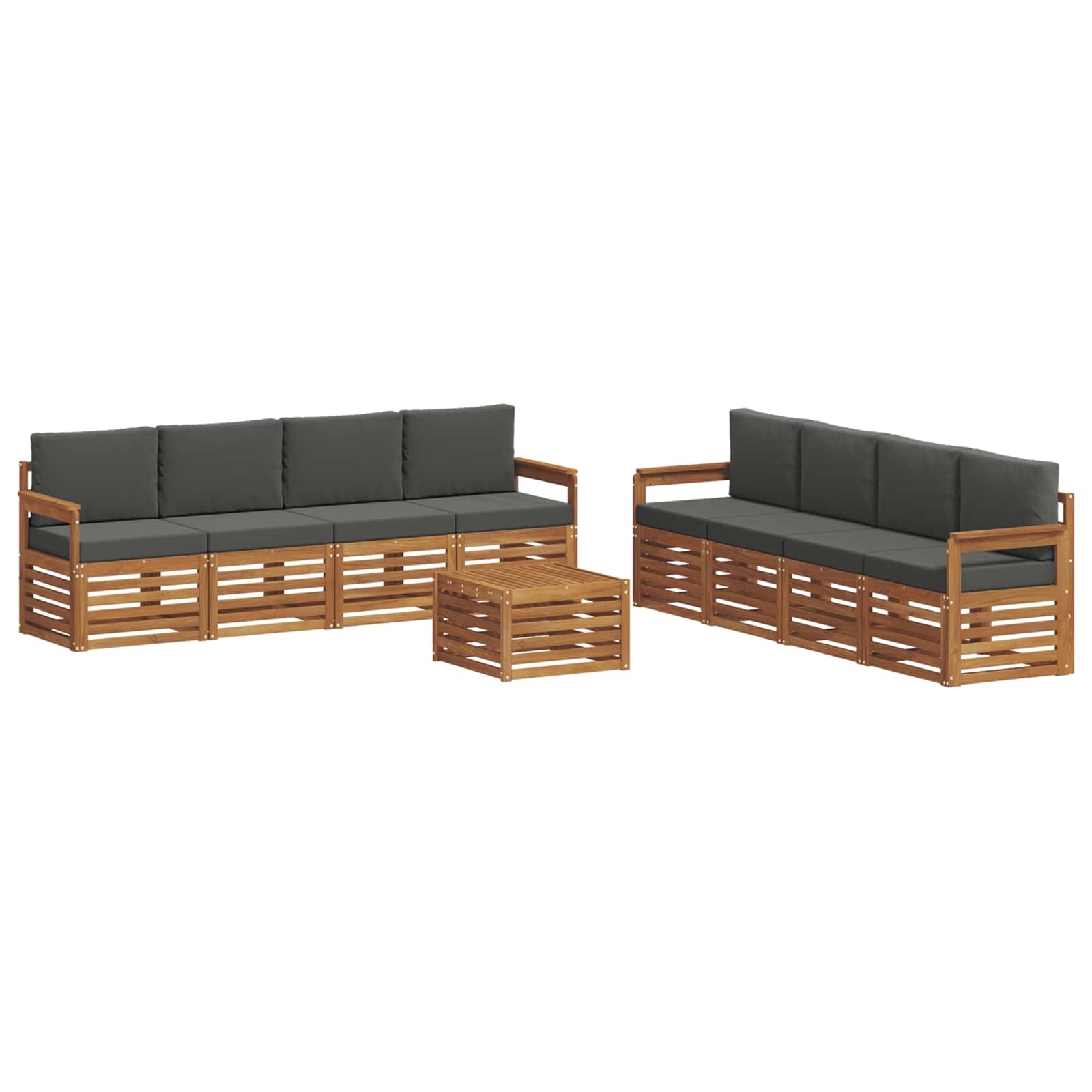 Ensembles de canapés avec coussin 9 pcs Naturel et Anthracite - XIOS