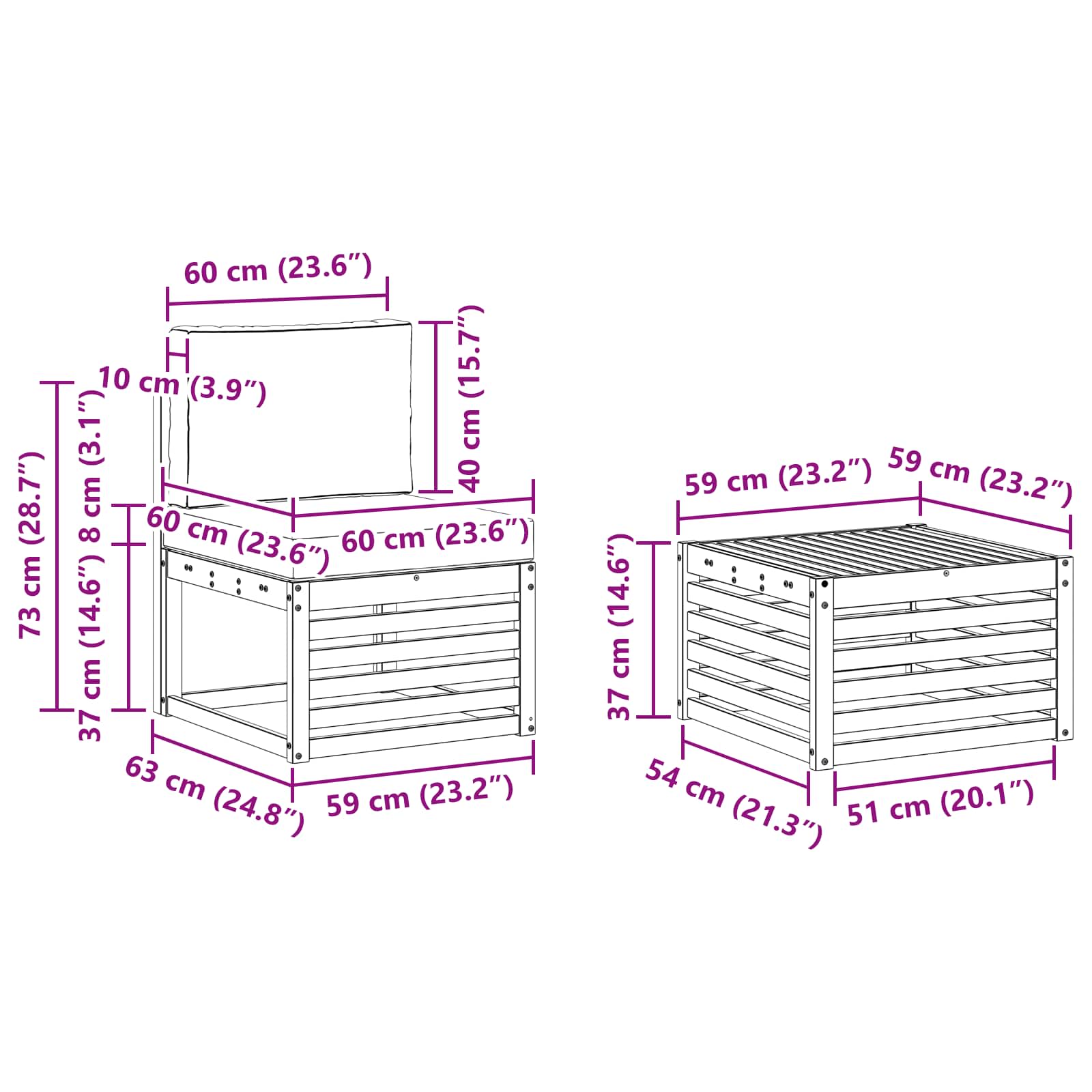 Ensembles de canapés avec coussin 9 pcs Naturel et Anthracite - XIOS