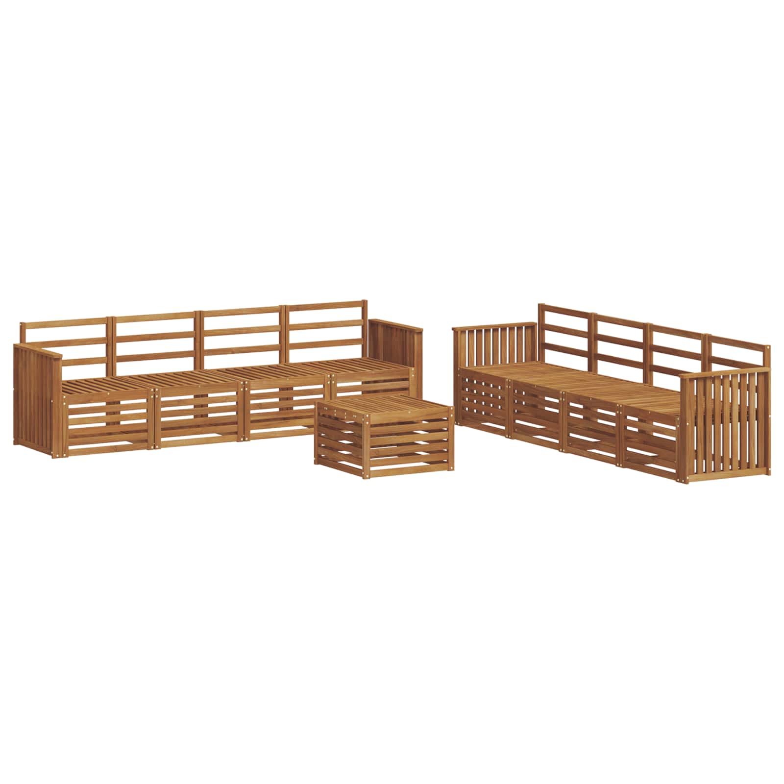 Ensembles de canapés 9 pcs Naturel Bois d'Acacia Massif - XIOS