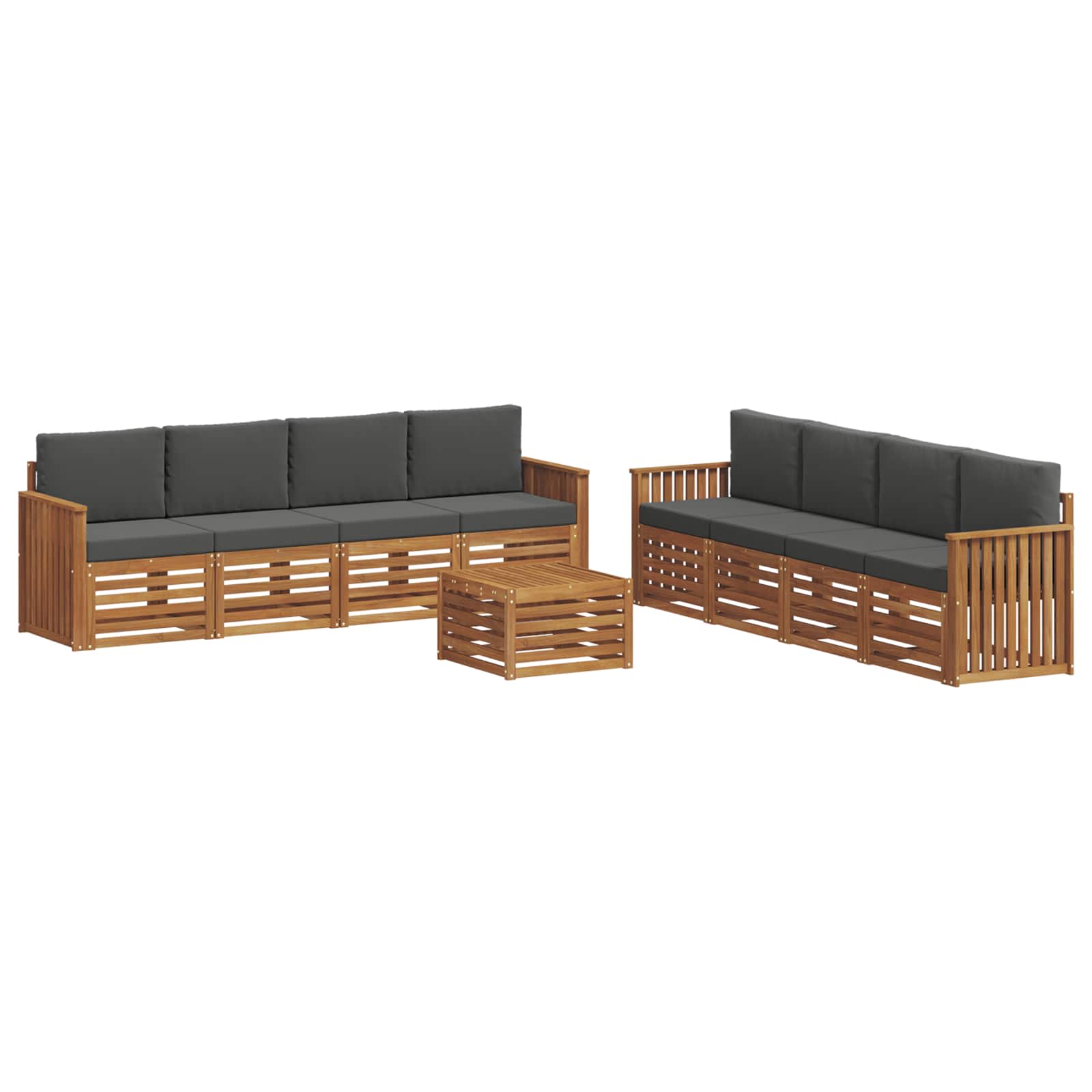 Ensembles de canapés avec coussin 9 pcs Naturel et Anthracite - XIOS