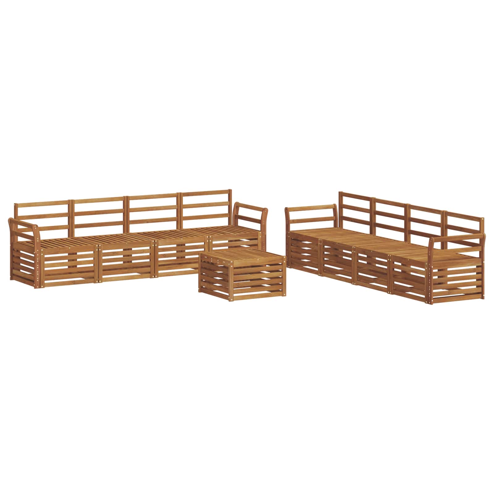 Ensembles de canapés 9 pcs Naturel Bois d'Acacia Massif - XIOS