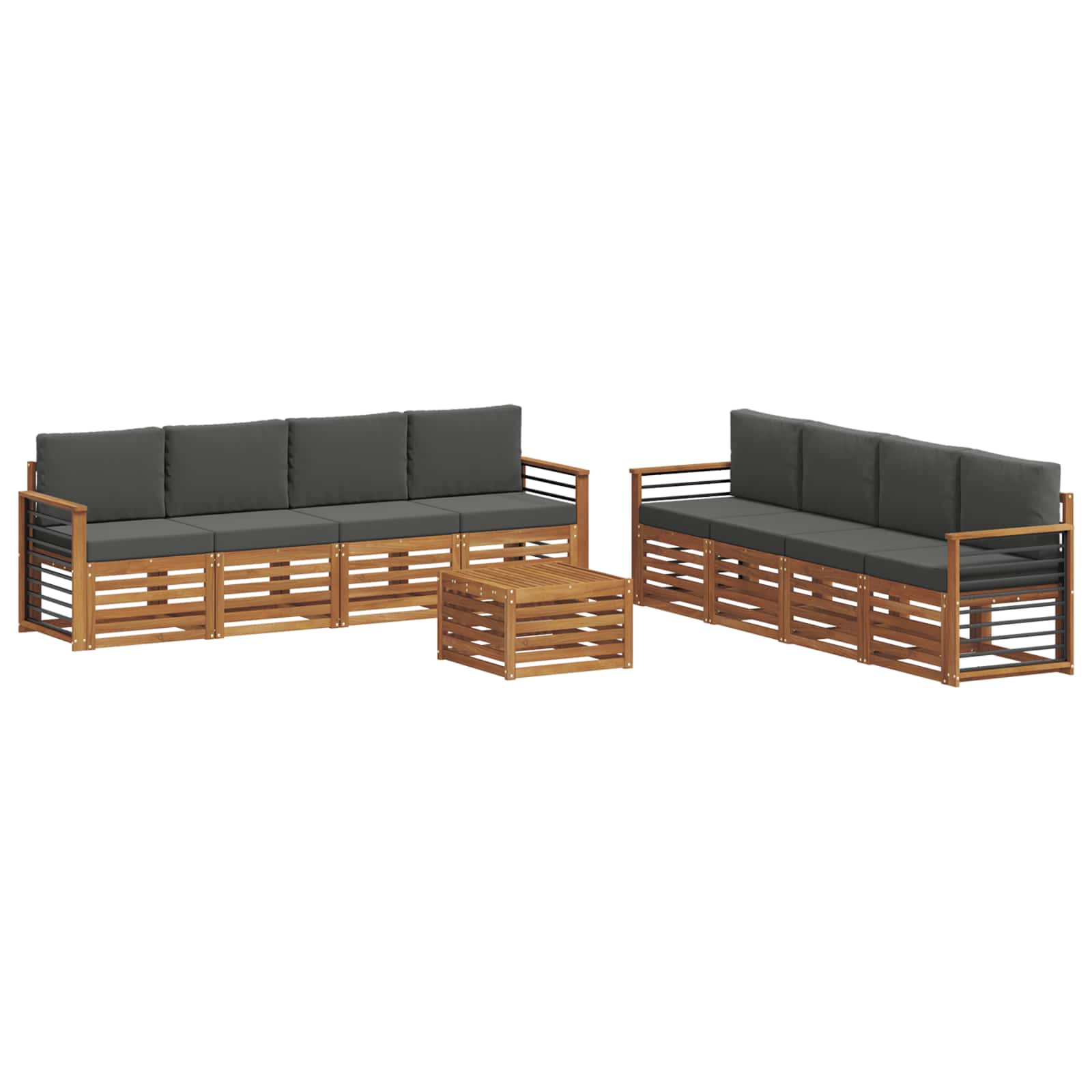 Ensembles de canapés avec coussin 9 pcs Naturel et Anthracite - XIOS