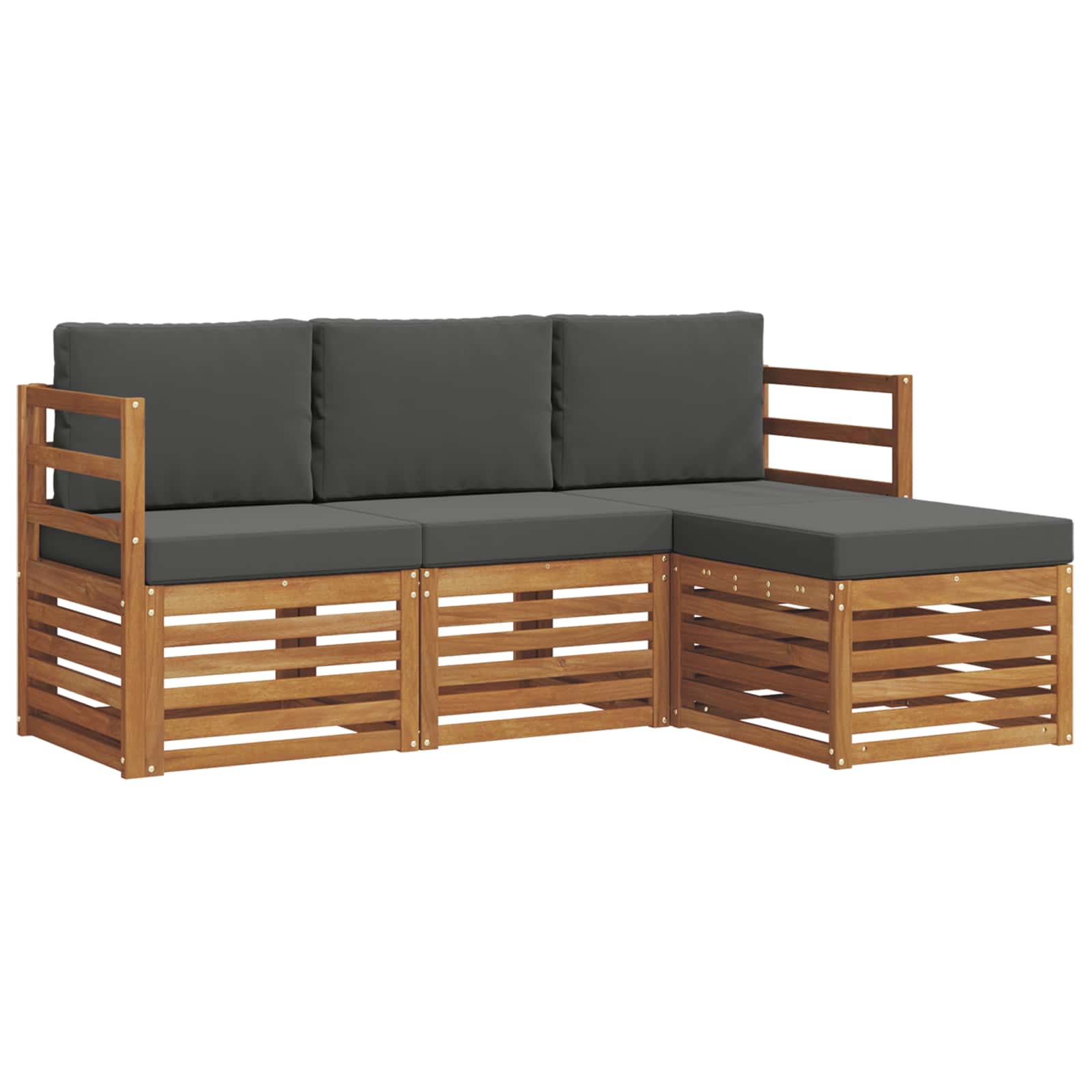 Ensembles de canapés avec coussin 4 pcs Naturel et Anthracite - XIOS