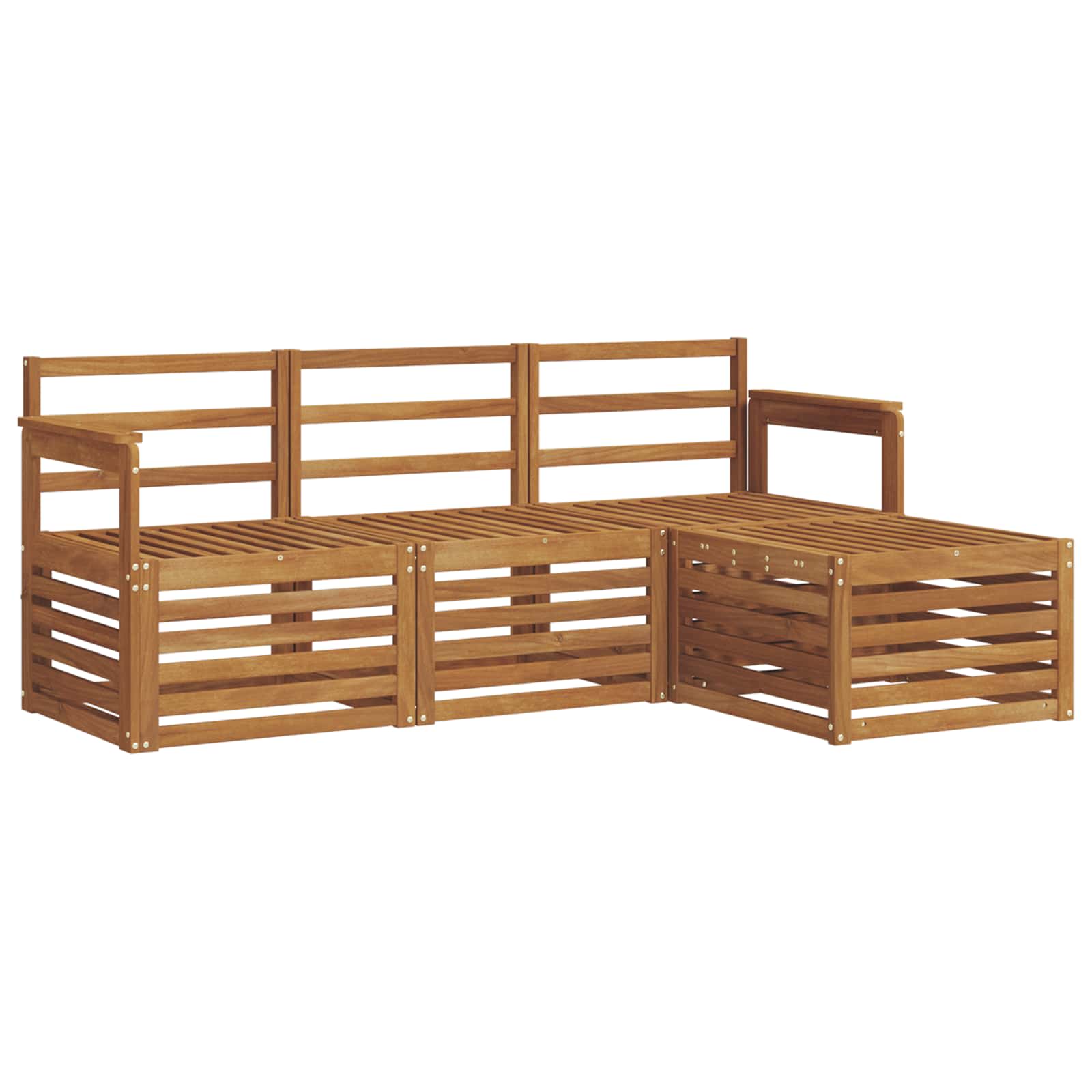 Ensembles de canapés 4 pcs Naturel Bois d'Acacia Massif - XIOS