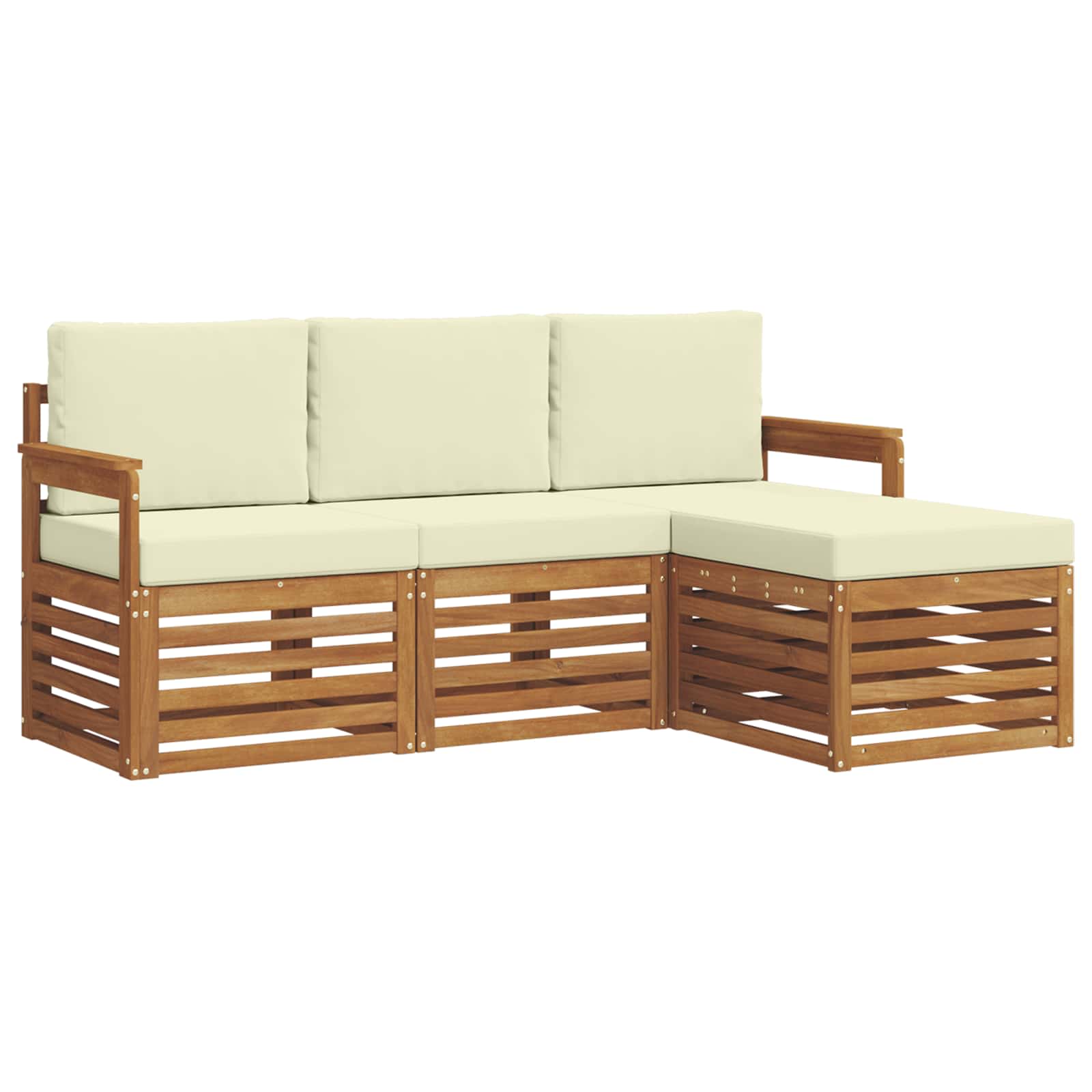 Ensembles de canapés avec coussin 4 pcs Naturel et Crème - XIOS