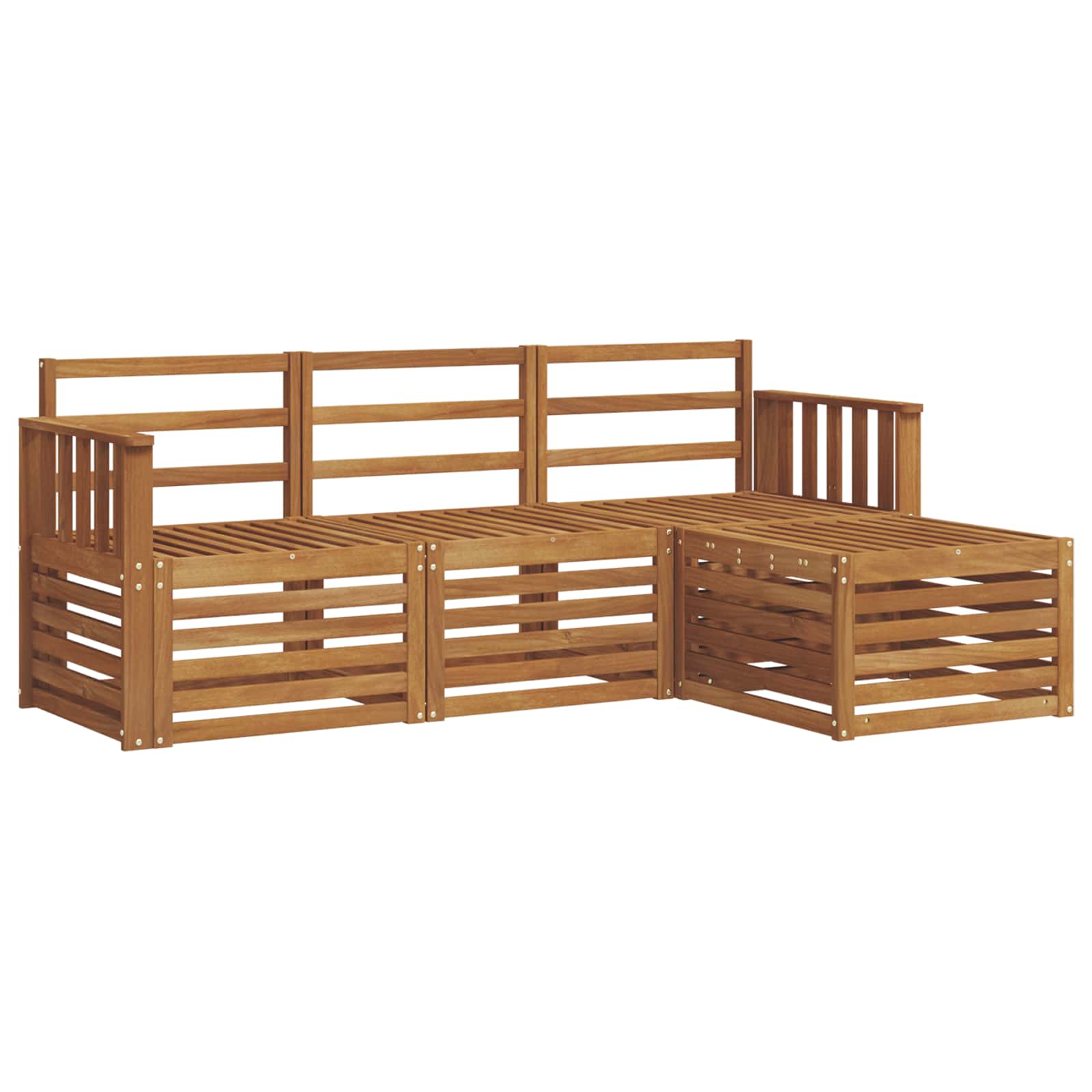 Ensembles de canapés 4 pcs Naturel Bois d'Acacia Massif - XIOS