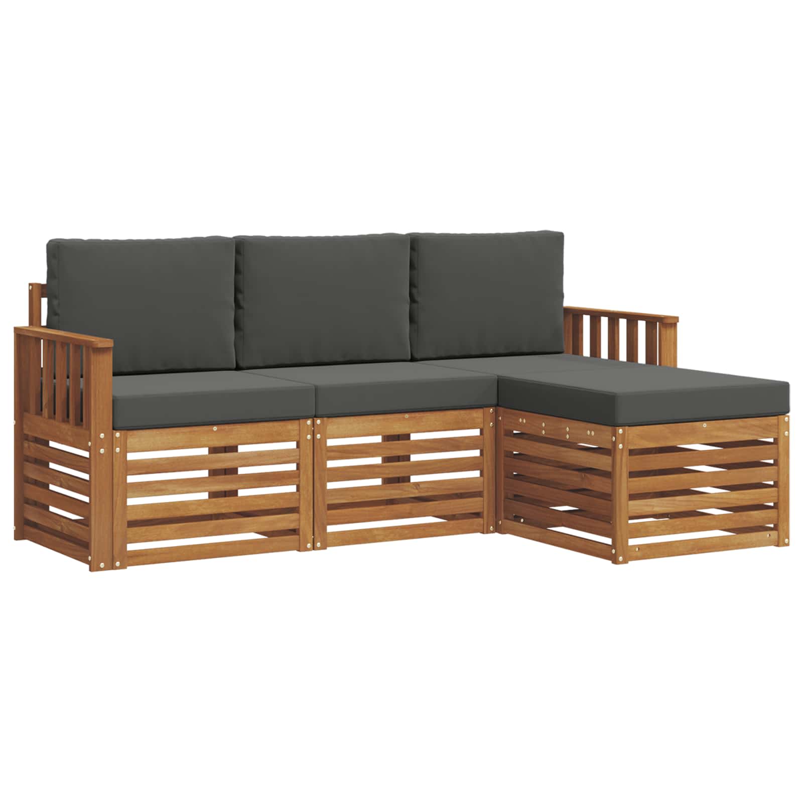 Ensemble de canapés d'extérieur 4 pcs Naturel et Anthracite - XIOS