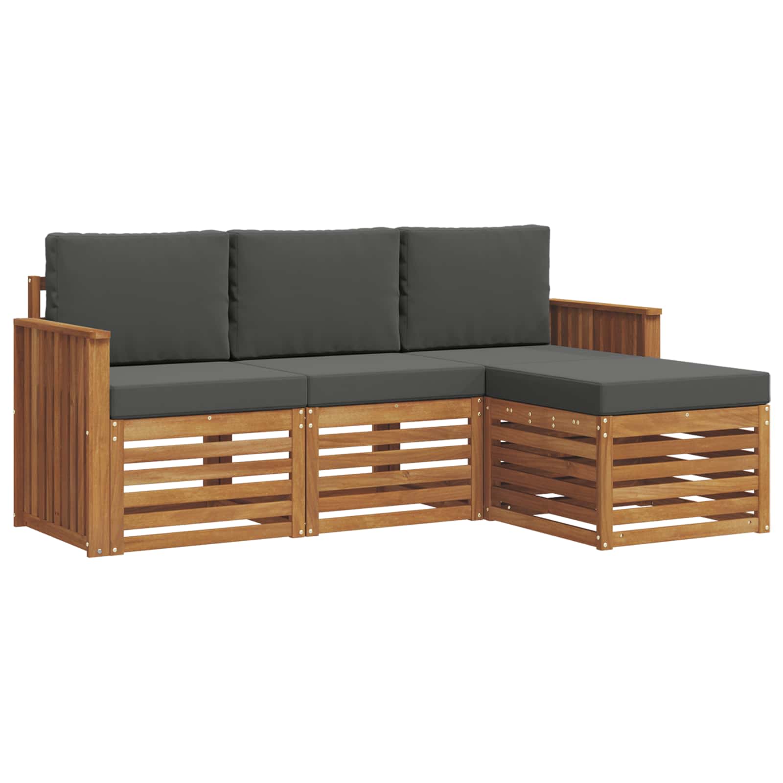 Ensemble de canapés d'extérieur 4 pcs Naturel et Anthracite - XIOS
