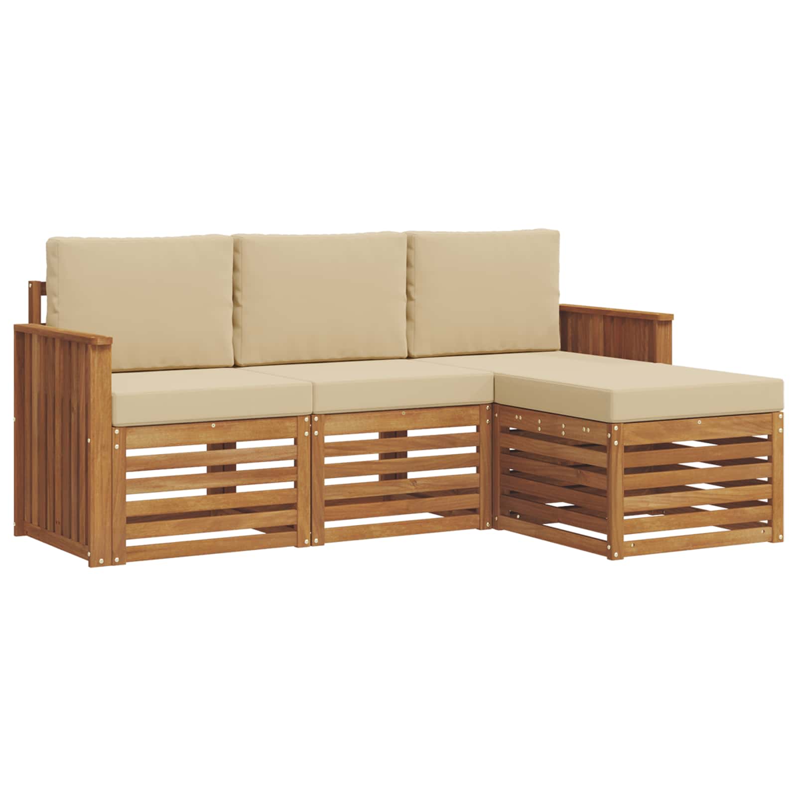 Ensemble de canapés d'extérieur 4 pcs Naturel et Beige - XIOS