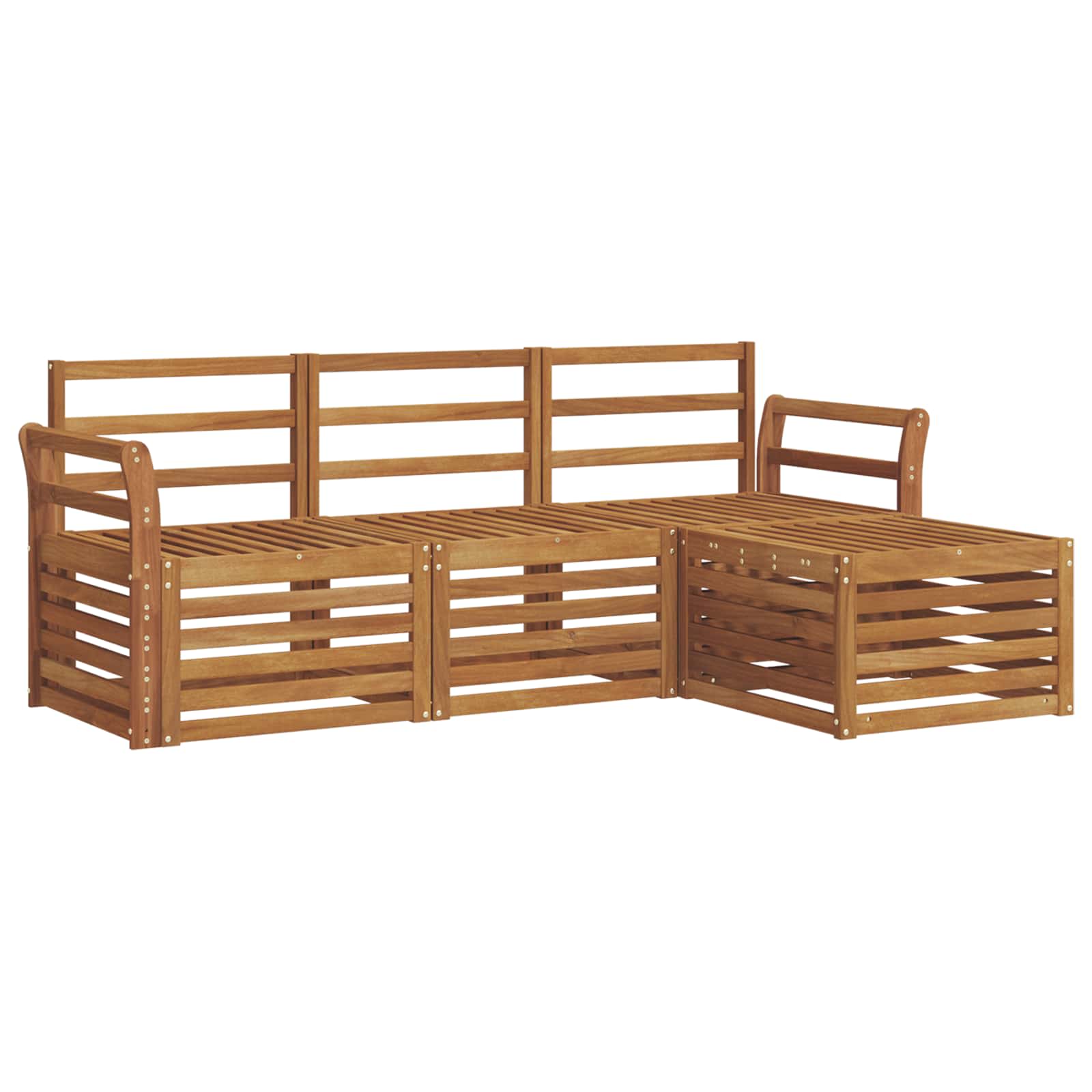Ensembles de canapés 4 pcs Naturel Bois d'Acacia Massif