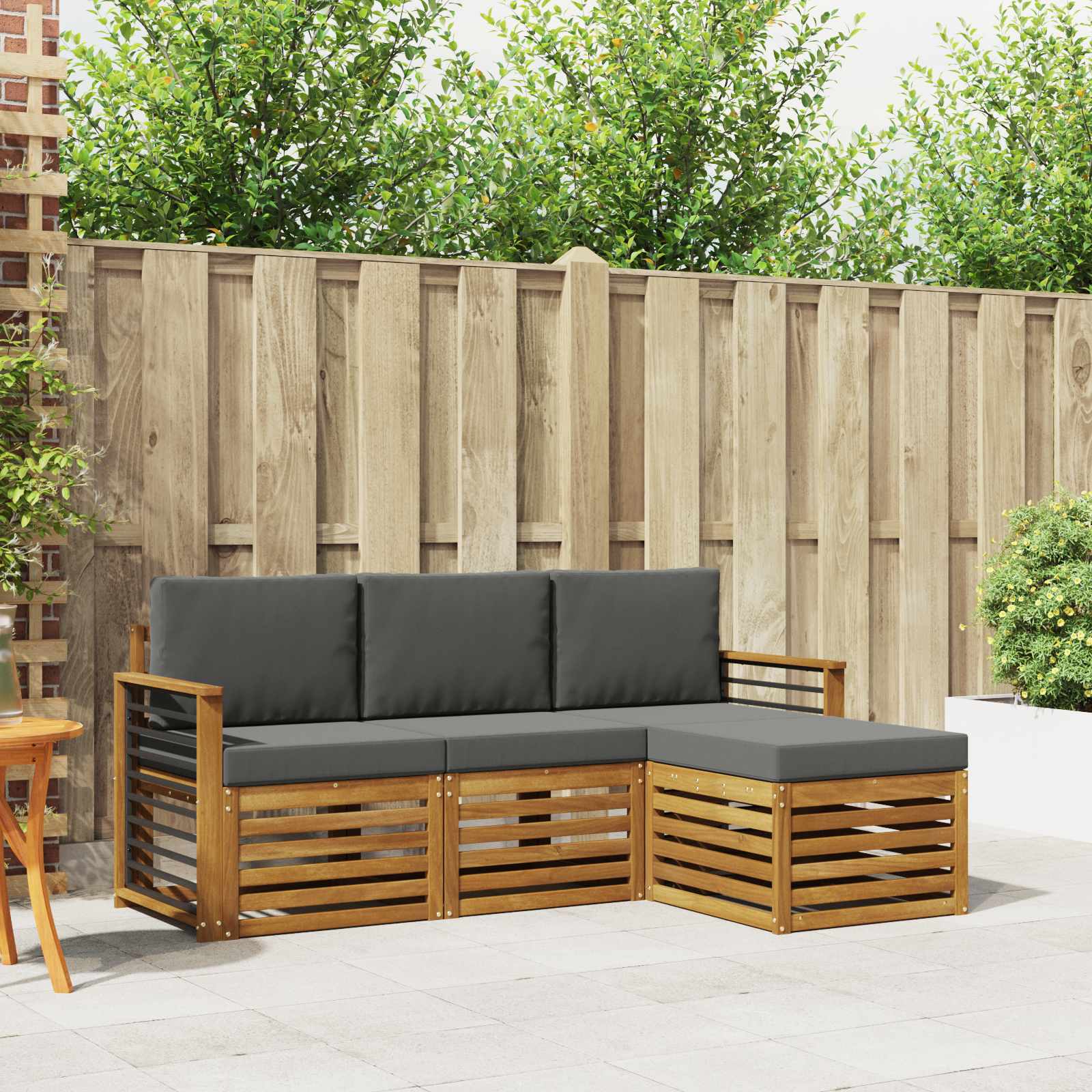 Ensemble de canapés d'extérieur 4 pcs Naturel et Anthracite - XIOS