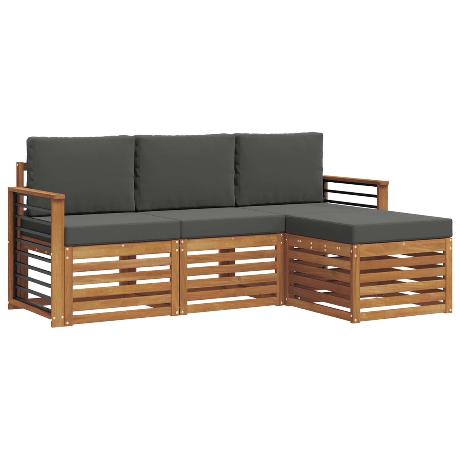 Ensemble de canapés d'extérieur 4 pcs Naturel et Anthracite - XIOS