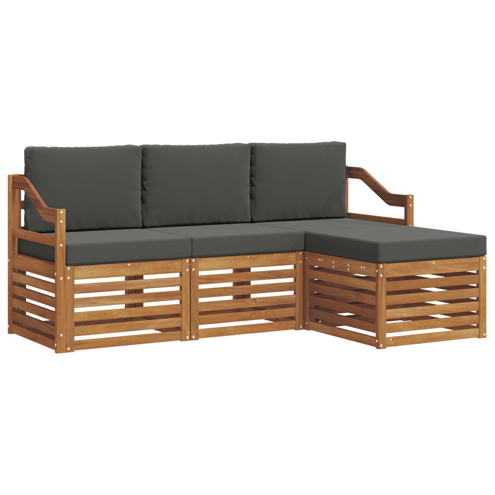 Ensemble de canapés d'extérieur 4 pcs Naturel et Anthracite - XIOS