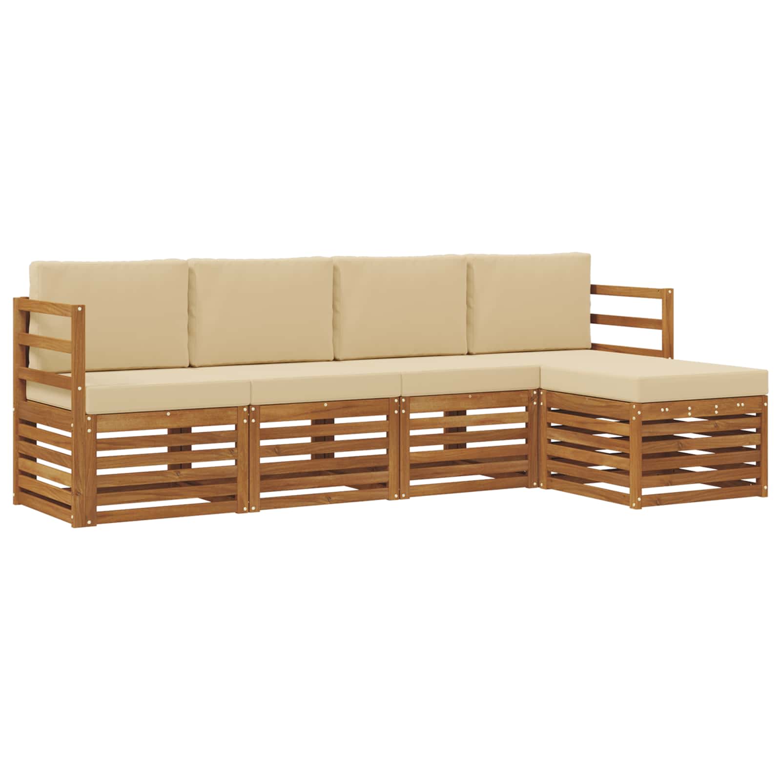 Ensemble de canapés d'extérieur 5 pcs Naturel et Beige - XIOS