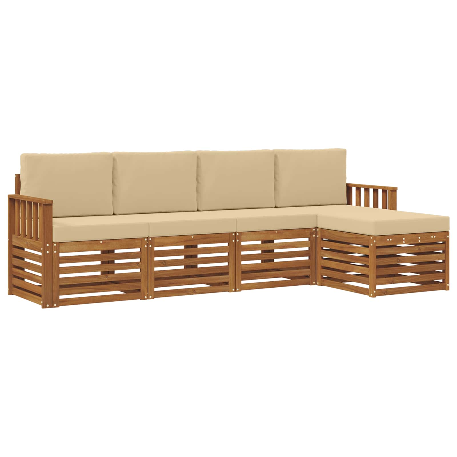 Ensemble de canapés d'extérieur 5 pcs Naturel et Beige - XIOS