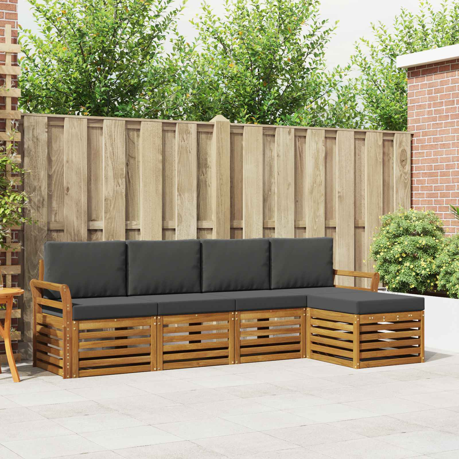 Ensemble de canapés d'extérieur 5 pcs Naturel et Anthracite - XIOS