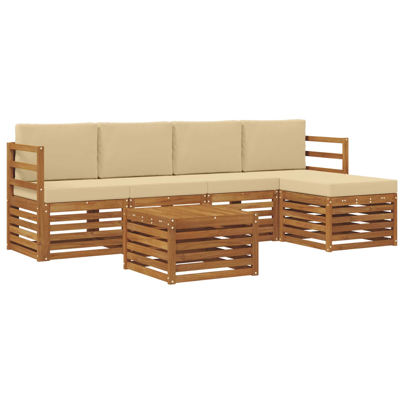 Ensemble de canapés d'extérieur 6 pcs Naturel et Beige - XIOS