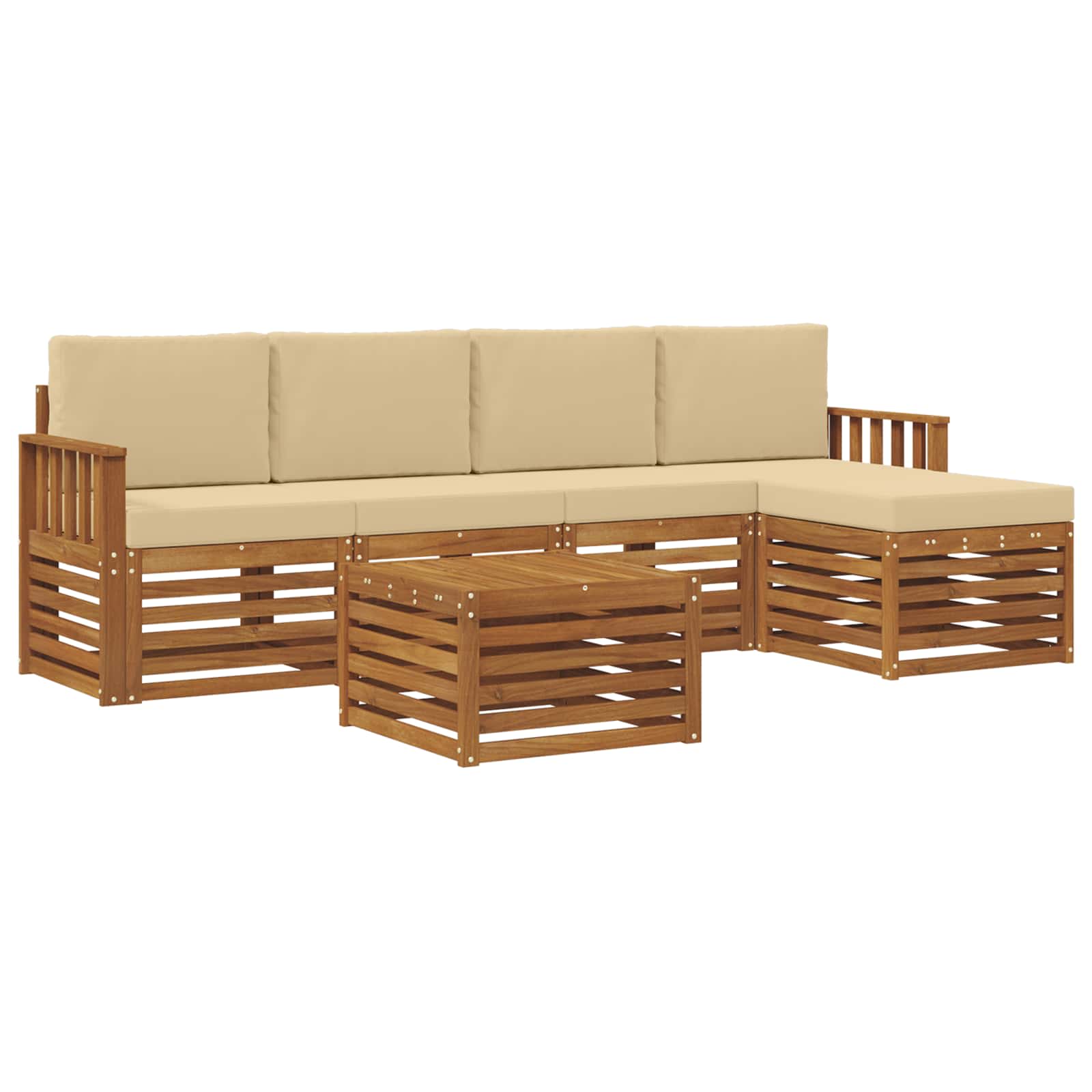 Ensembles de canapés avec coussin 6 pcs Naturel et Beige - XIOS