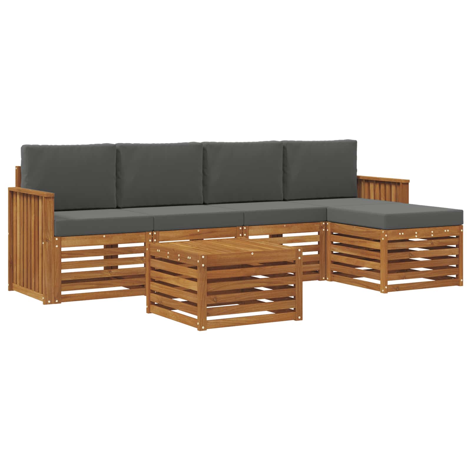 Ensemble de canapés d'extérieur 6 pcs Naturel et Anthracite - XIOS