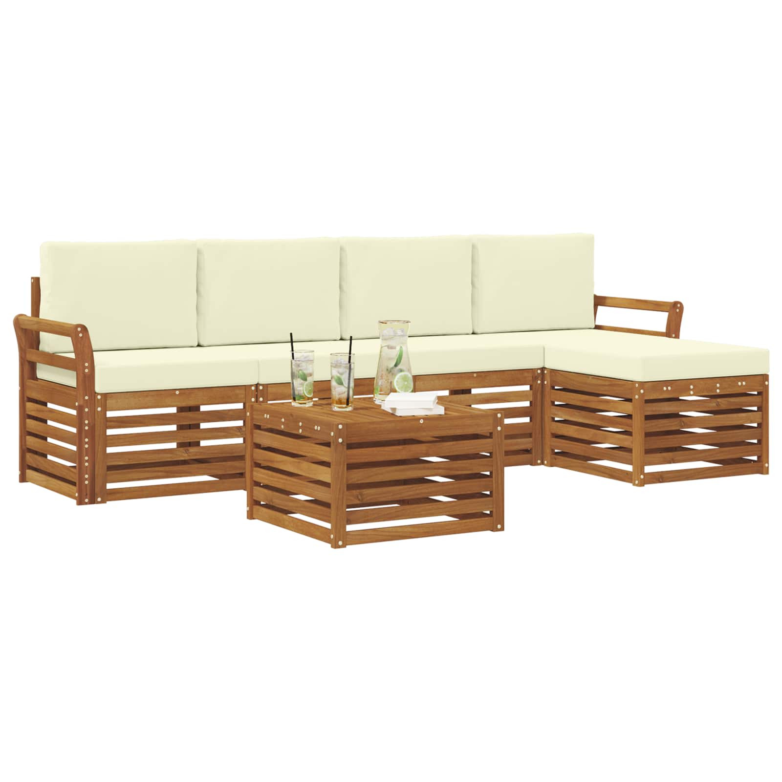 Ensemble de canapés d'extérieur 6 pcs Naturel et Crème - XIOS