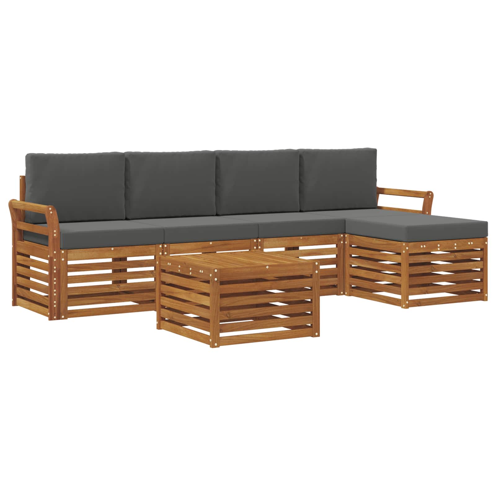 Ensemble de canapés d'extérieur 6 pcs Naturel et Anthracite - XIOS
