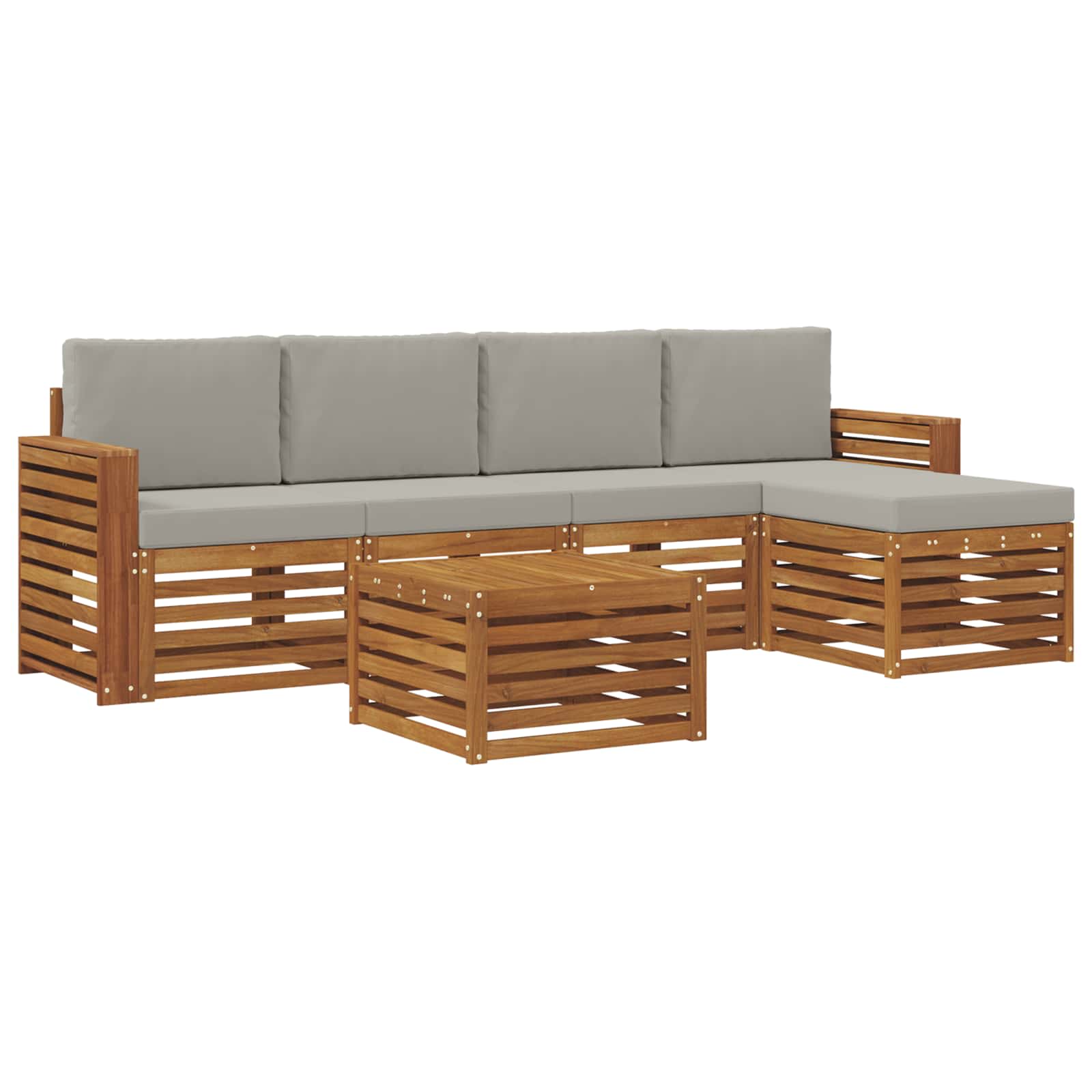 Ensemble de canapés d'extérieur 6 pcs Gris Naturel et Clair - XIOS