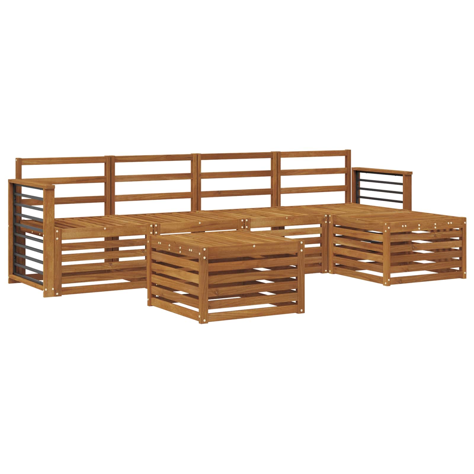 Ensembles de canapés 6 pcs Naturel Bois d'Acacia Massif - XIOS