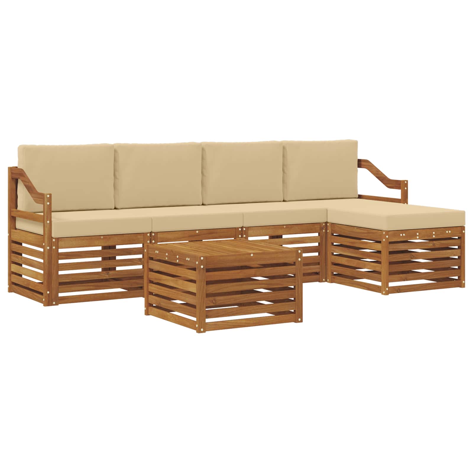 Ensemble de canapés d'extérieur 6 pcs Naturel et Beige - XIOS