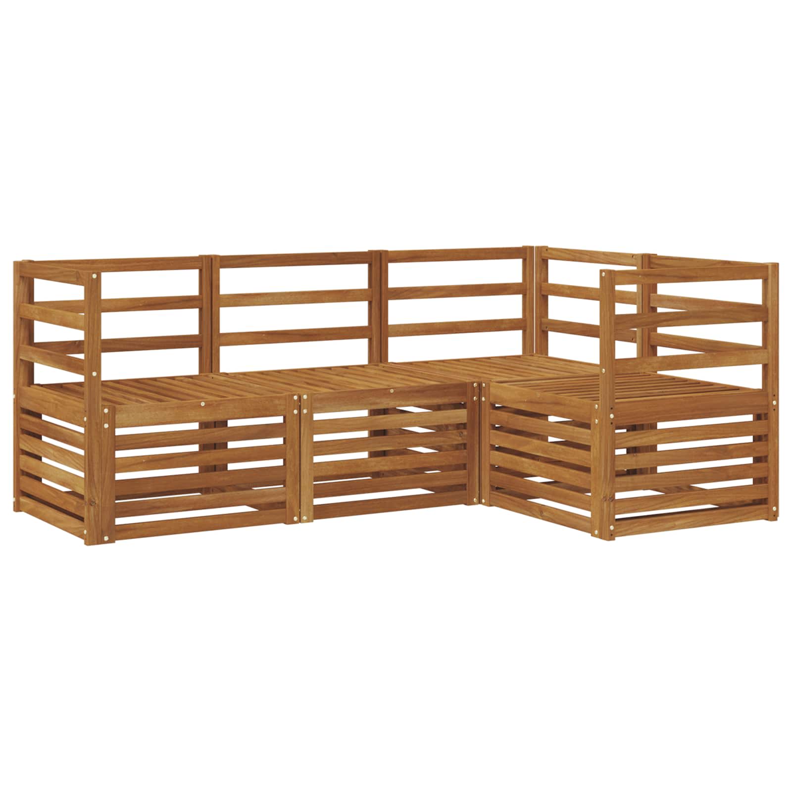Ensembles de canapés 4 pcs Naturel Bois d'Acacia Massif - XIOS