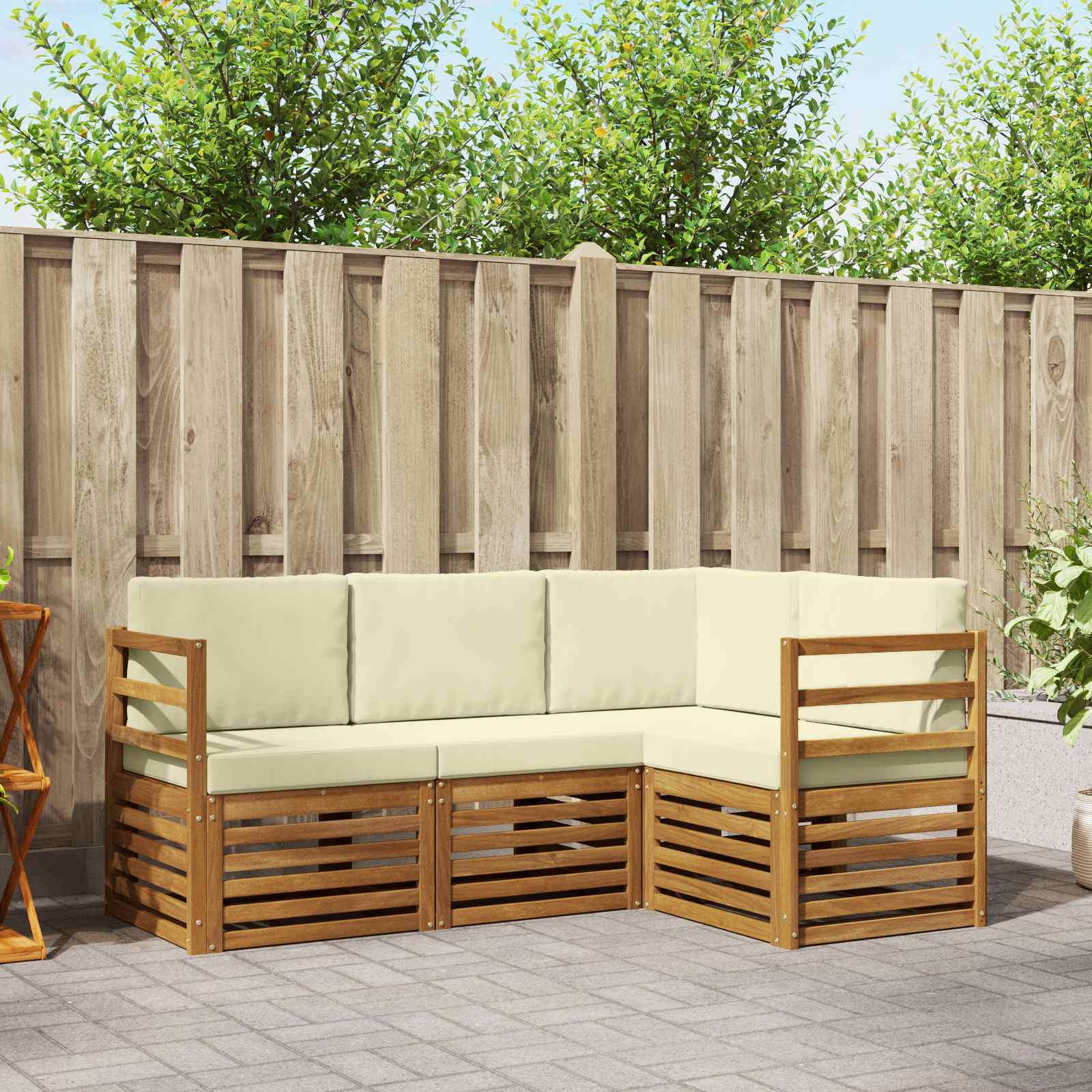 Ensembles de canapés avec coussin 4 pcs Naturel et Crème - XIOS