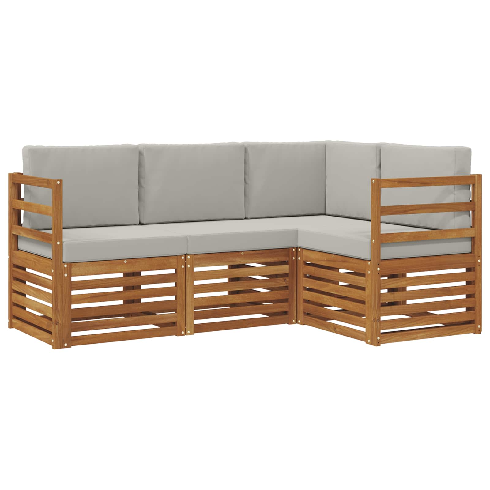 Ensembles de canapés avec coussin 4 pcs Gris Naturel et Clair - XIOS