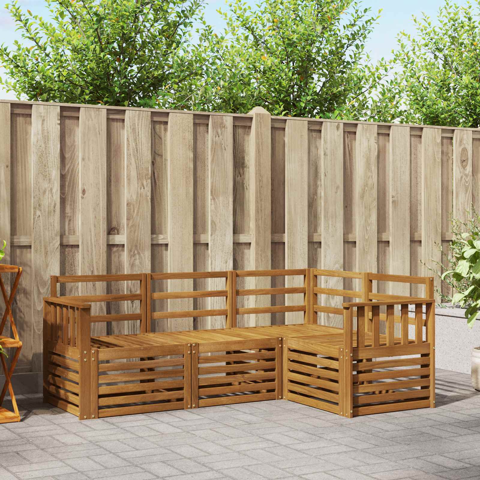 Ensembles de canapés 4 pcs Naturel Bois d'Acacia Massif - XIOS