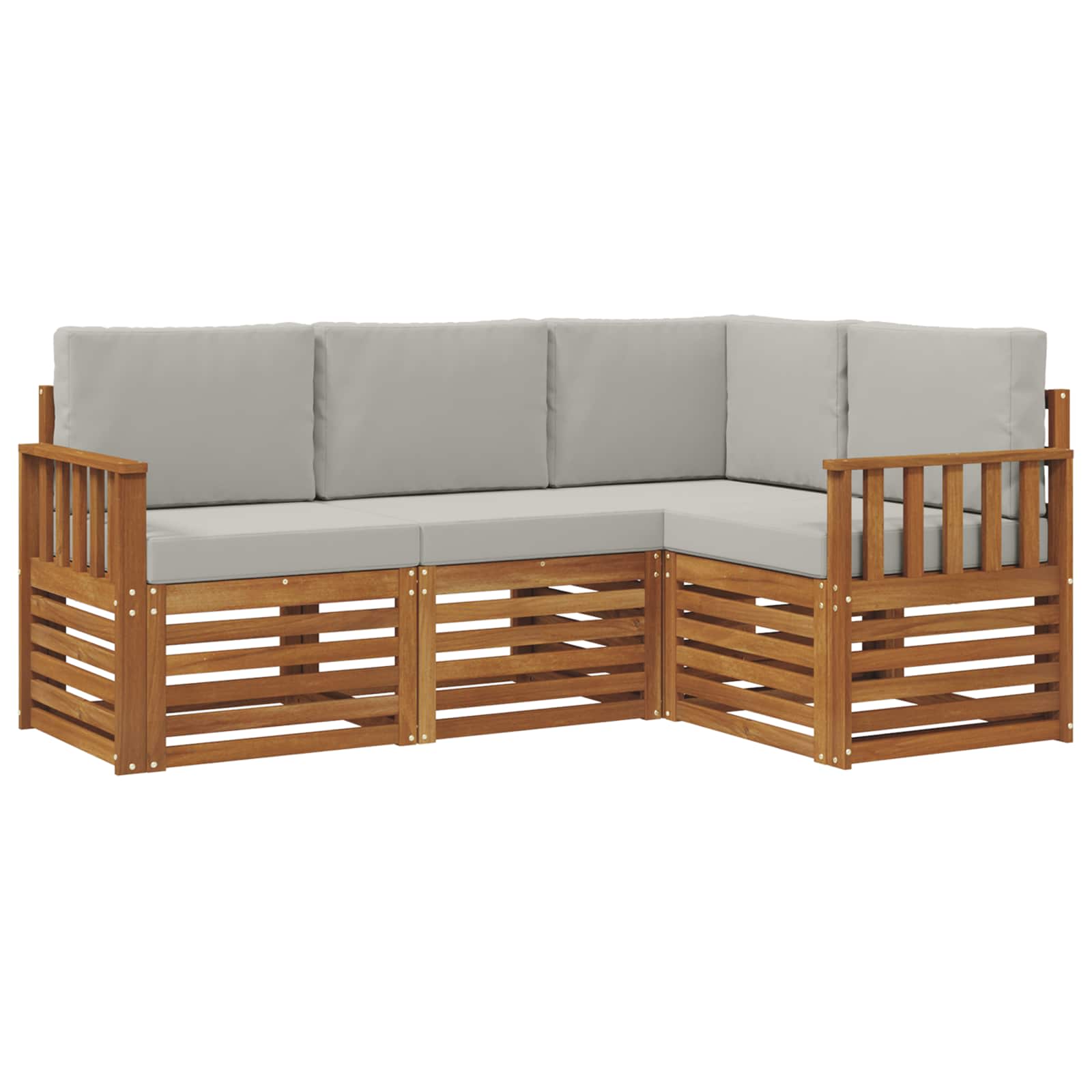 Ensembles de canapés avec coussin 4 pcs Gris Naturel et Clair - XIOS