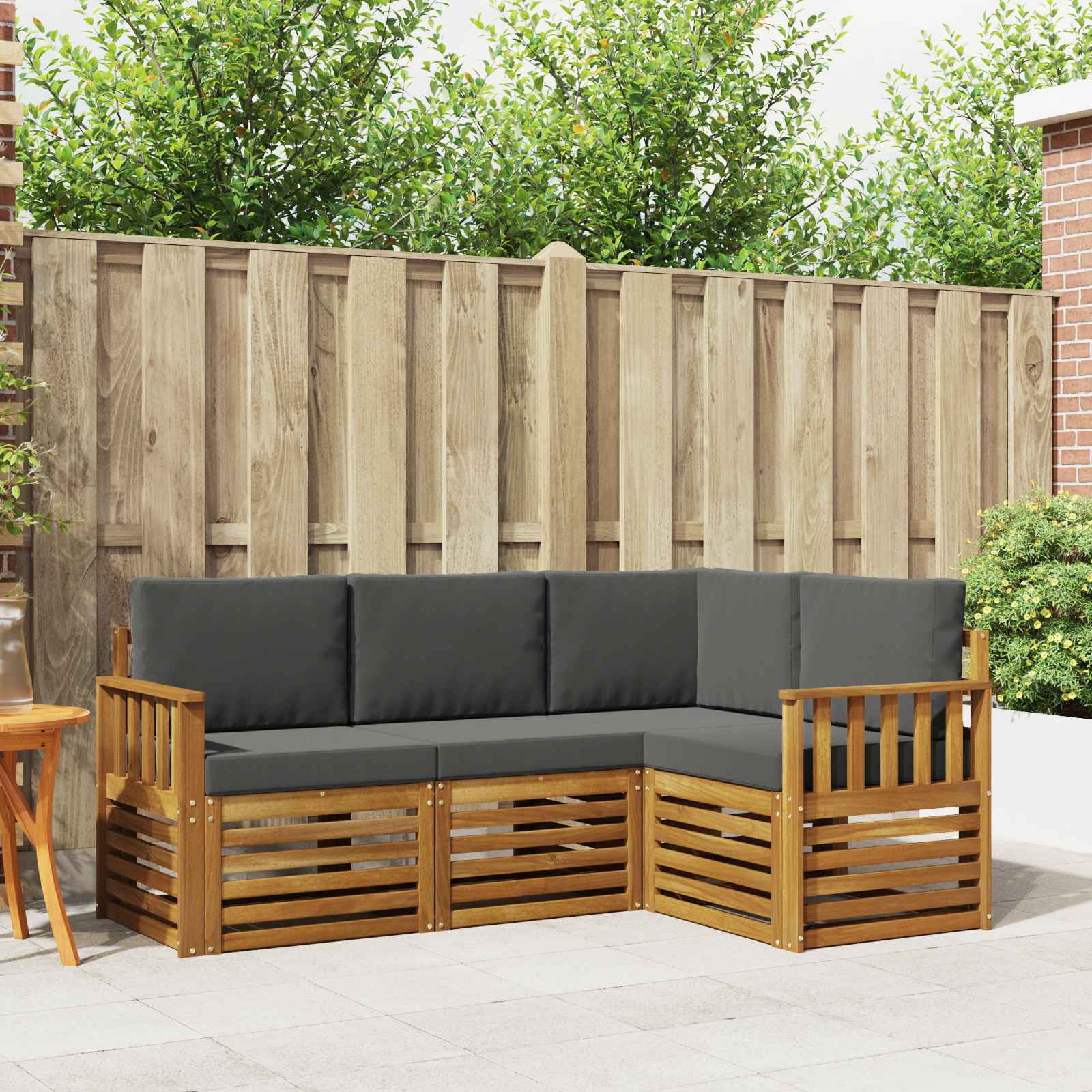 Ensembles de canapés avec coussin 4 pcs Naturel et Anthracite - XIOS