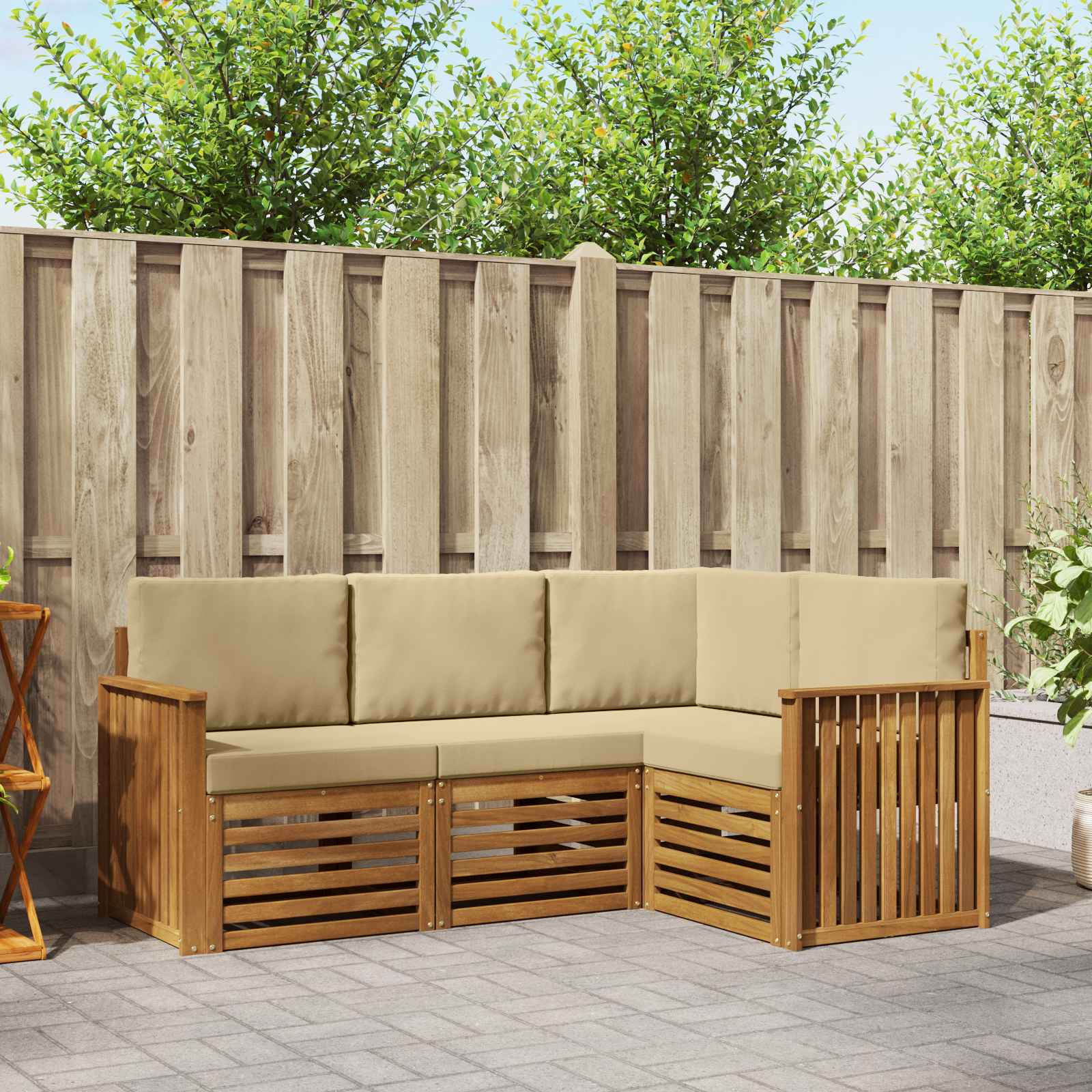 Ensembles de canapés avec coussin 4 pcs Naturel et Beige - XIOS
