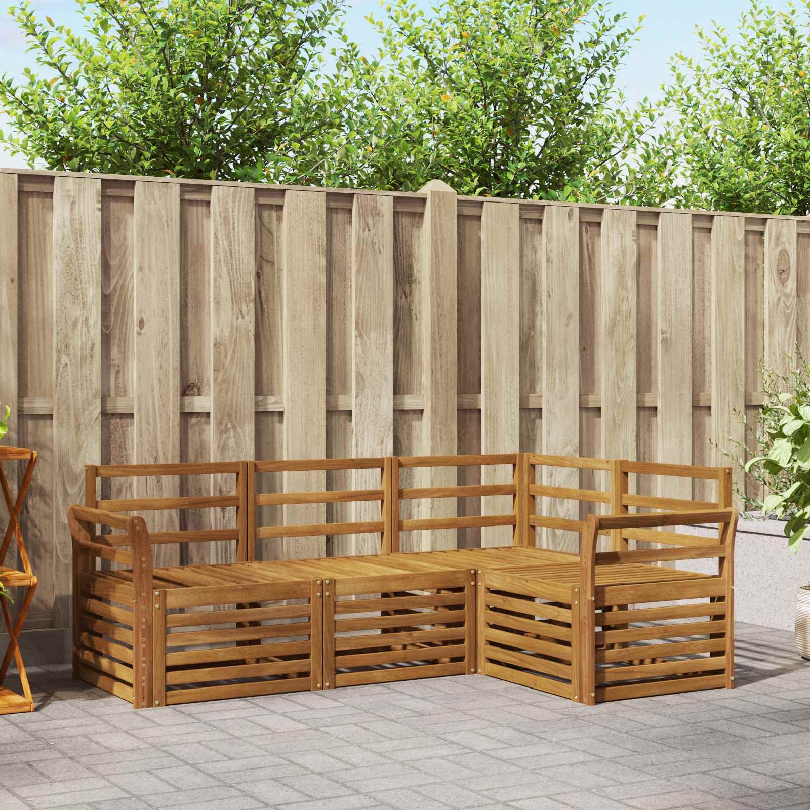 Ensembles de canapés 4 pcs Naturel Bois d'Acacia Massif - XIOS