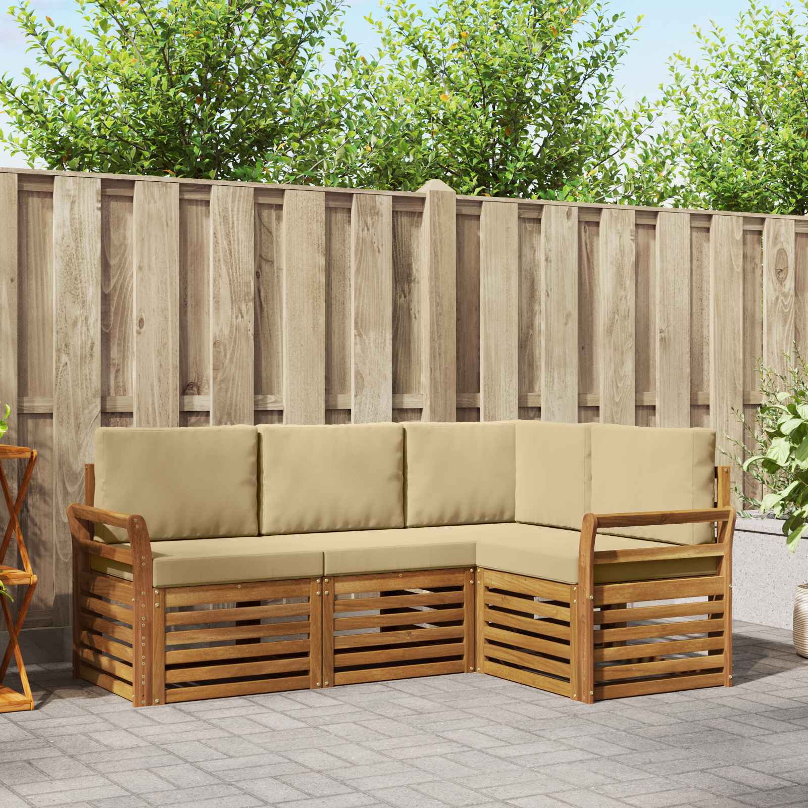 Ensembles de canapés avec coussin 4 pcs Naturel et Beige - XIOS