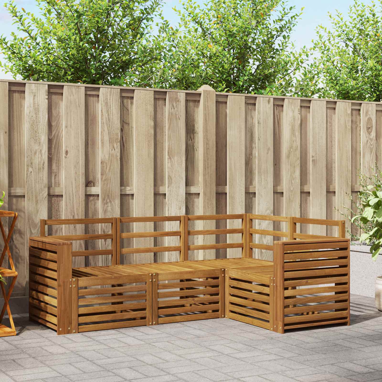 Ensembles de canapés 4 pcs Naturel Bois d'Acacia Massif - XIOS
