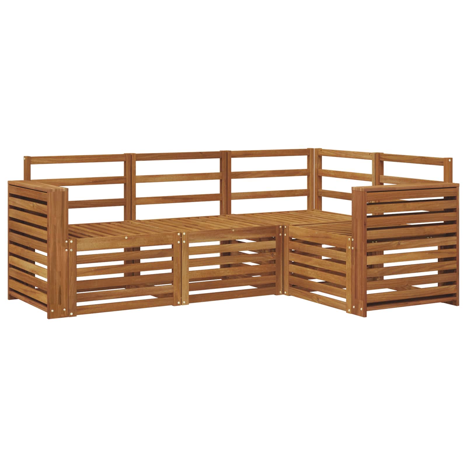 Ensembles de canapés 4 pcs Naturel Bois d'Acacia Massif - XIOS