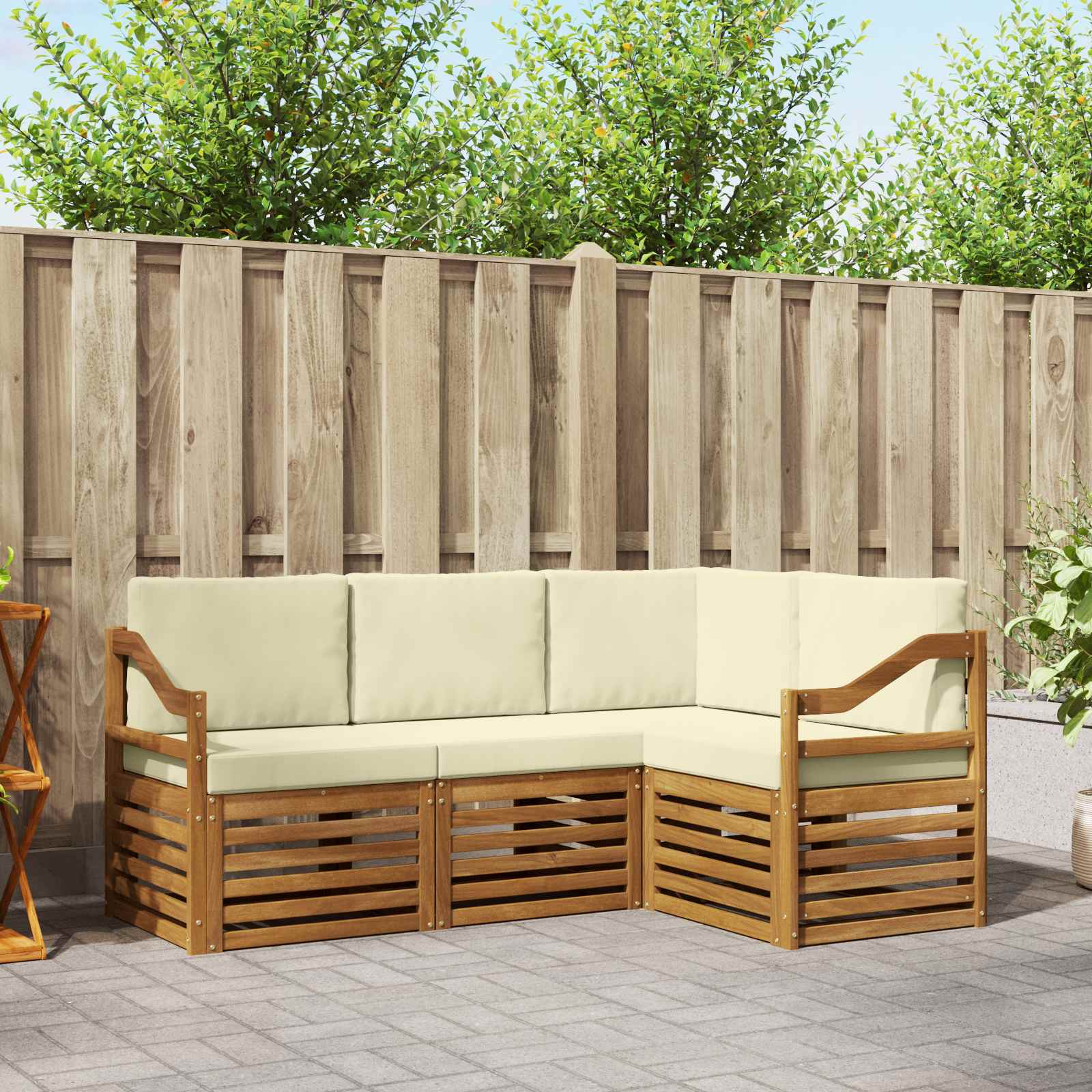 Ensembles de canapés avec coussin 4 pcs Naturel et Crème - XIOS